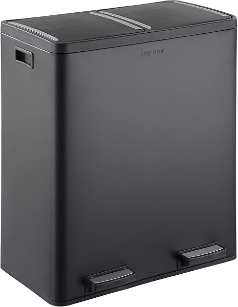 The Step N Sort 18.5 Gallon Extra Large Capacity, Soft-Step, Dual Trash and Recycling Bin