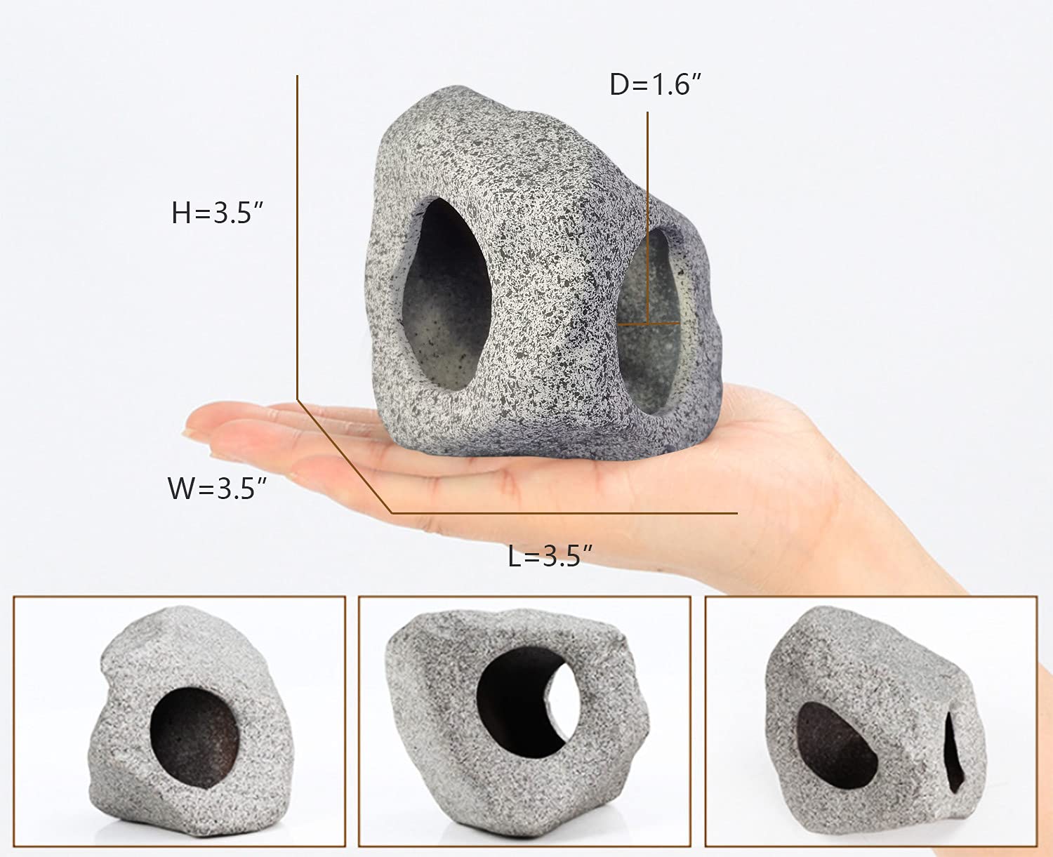 SpringSmart Cachette d'aquarium pour animaux de compagnie aquatiques pour se reproduire, jouer et se reposer, ornements en céramique sûrs et non toxiques, pierre décorative pour combattant