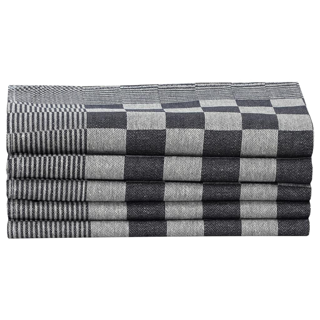 50-TLG Handtuch-Set Schwarz Weiß Baumwolle 25 Geschirrtücher 50x70 cm 25 Gästetücher 50x50 cm saugfähig weich pflegeleicht für Bad, Sauna, Strand, Wellness, Fitnessstudio, Hotel, Reise