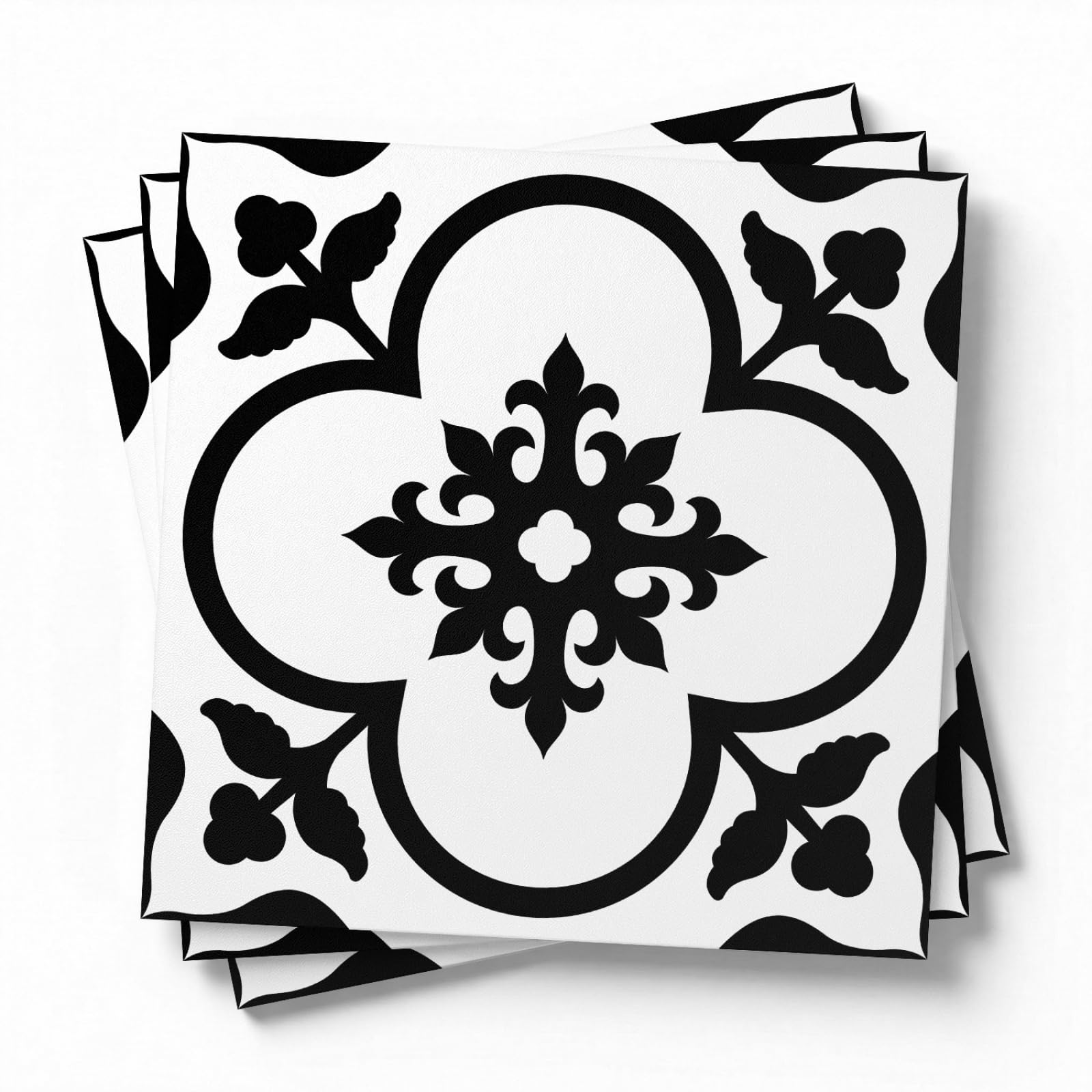 LMYSXAOZ Stick on Kitchen Tiles Black Pattern Self Adhesive Wall PVC for Fireplace Surround Furniture Decoration Backsplash Bathroom Tile Stickers Waterproof