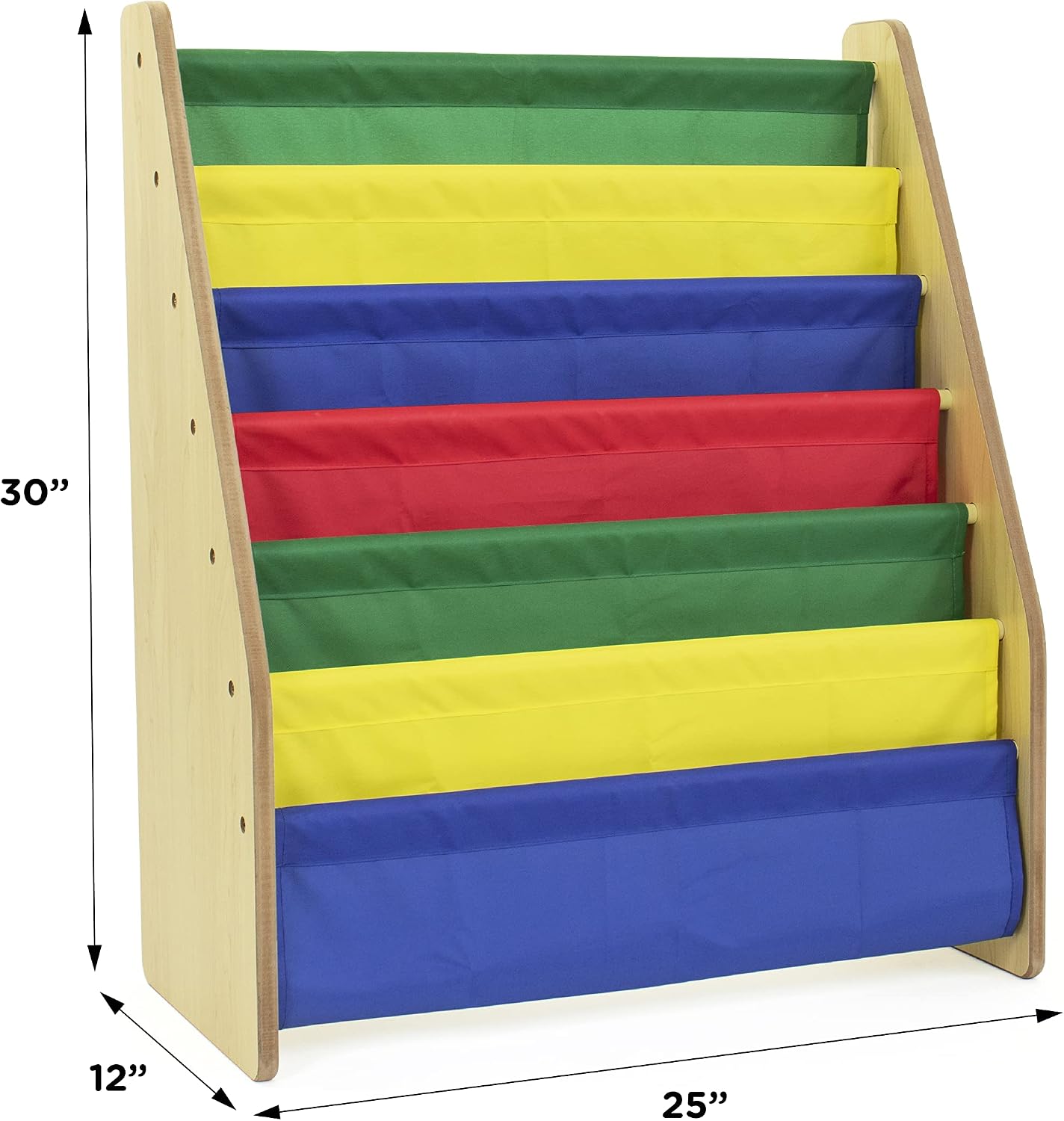 Humble Crew Kids Storage Furniture Bundle with Toy Organizer (12 Bins), Bookshelf (6 Shelves) | Natural Wood
