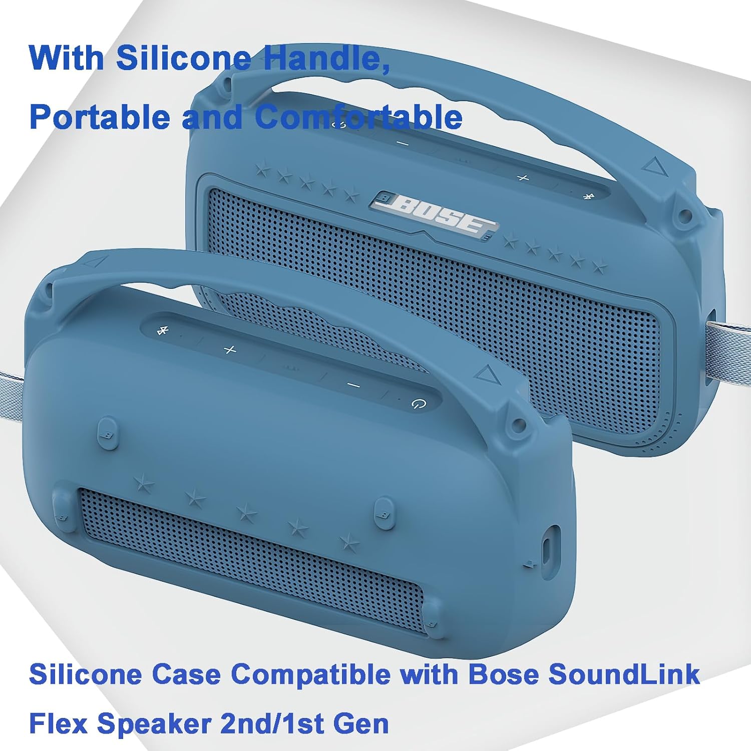 JCHPINE Silicone Cover Case for Bose SoundLink Flex Portable Bluetooth Speaker 2nd Gen, Protective Holder Accessories (Silicone case, Blue Dusk) - Image 3