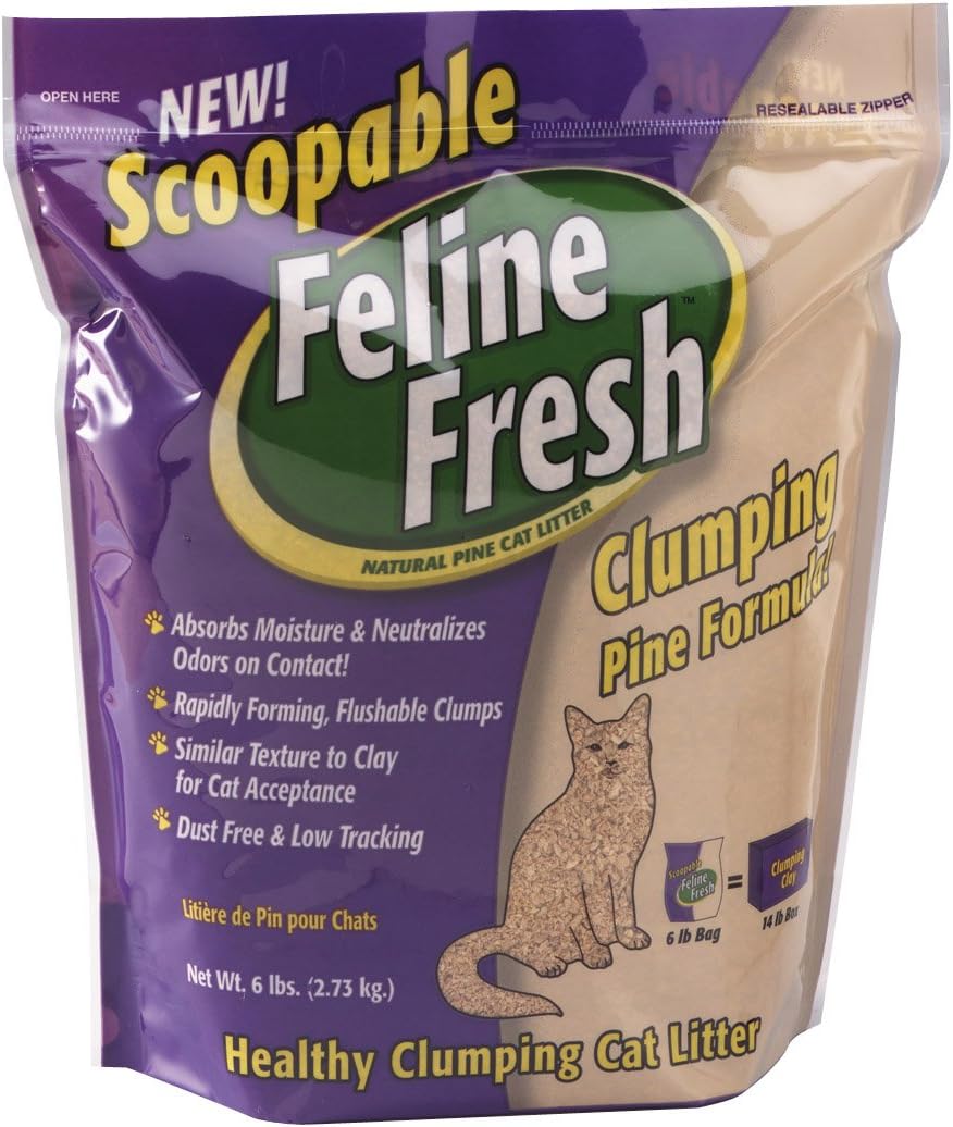 Scoopable Feline Fresh Clumping Natural Pine Cat Litter