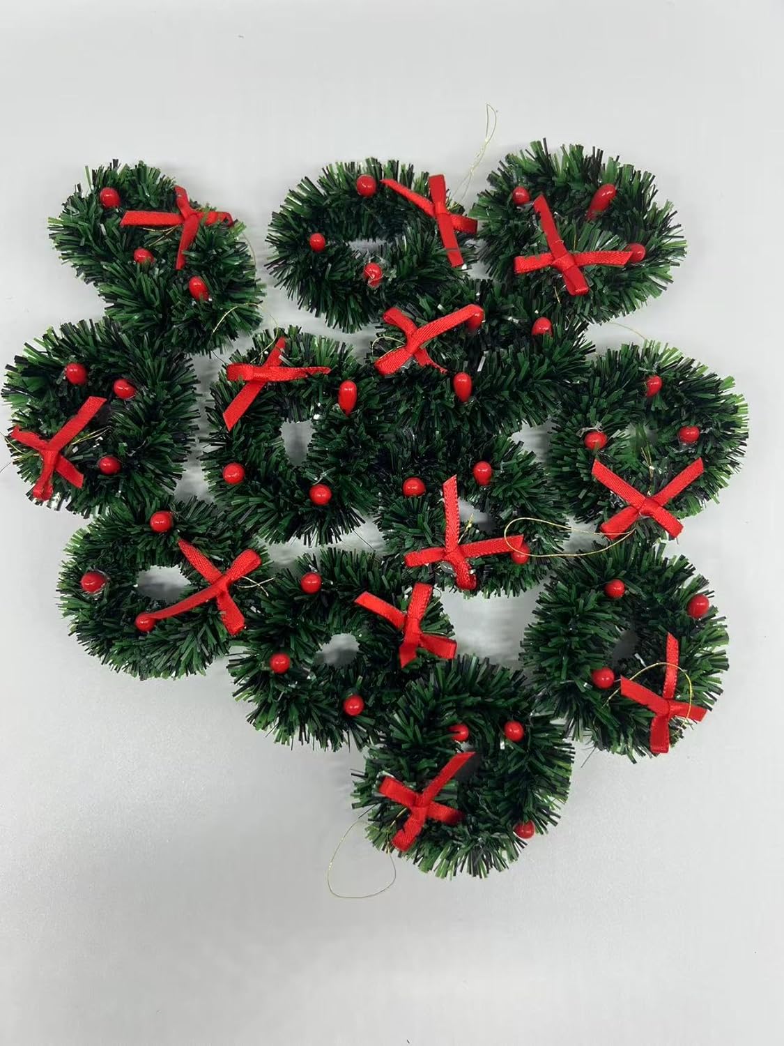 12pcs Funny Mini Christmas Wreaths for 1/12 Dollhouse Christmas Crafts Door Décor - Image 6
