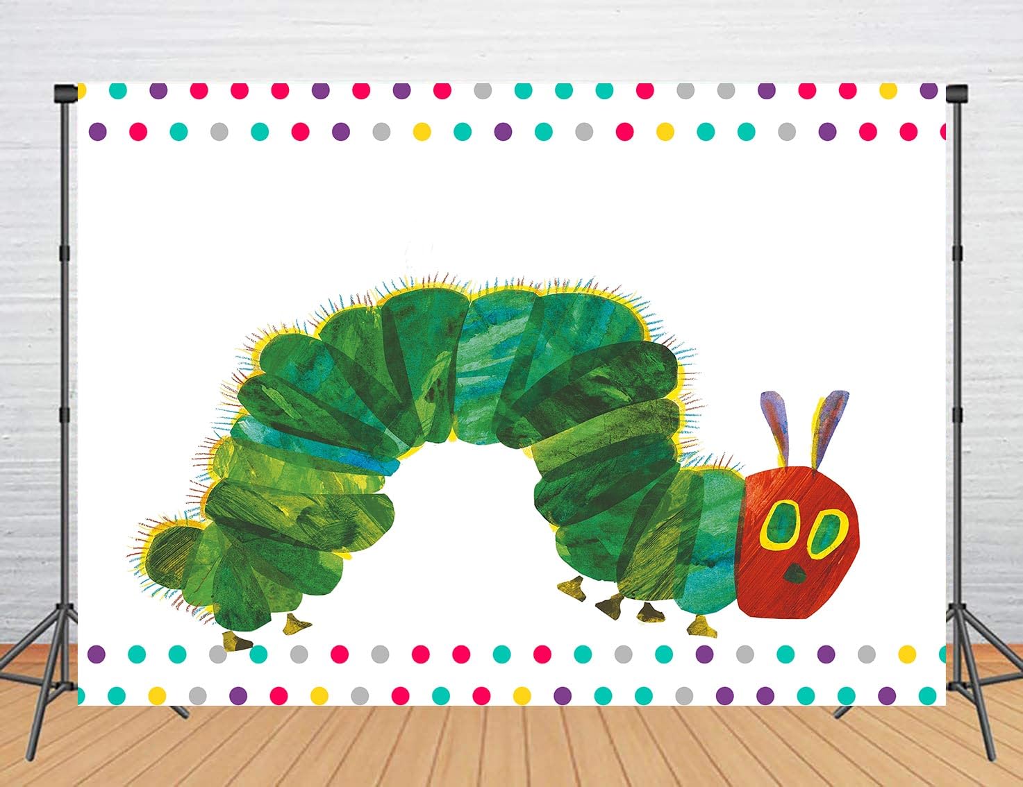 Caterpillar Theme Party Backdrop for Photography 5x3FT Rainbow Color Insect Cartoon Kids Boy Girl Cake Table Banner Background Photo Booth Studio Props RBJMYLU216