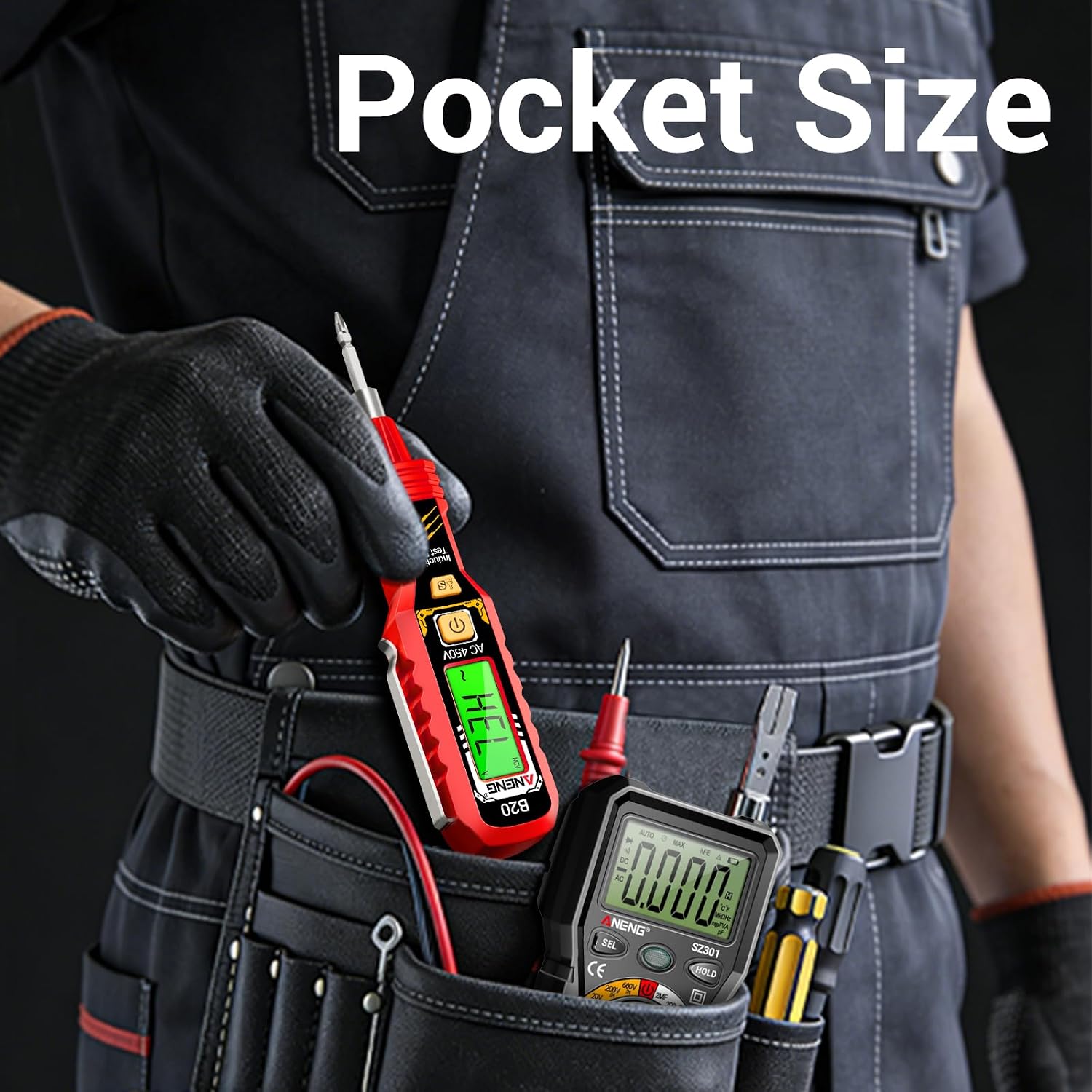 ANENG Non-Contact Voltage Tester, Double-Head Slotted/Crosshead Screwdriver | Dual-Range AC 11V/30V-1000V Electrical Tester with LCD Display, Buzzer Alarm, Live/Null Wire Detection and Breakpoint Finder