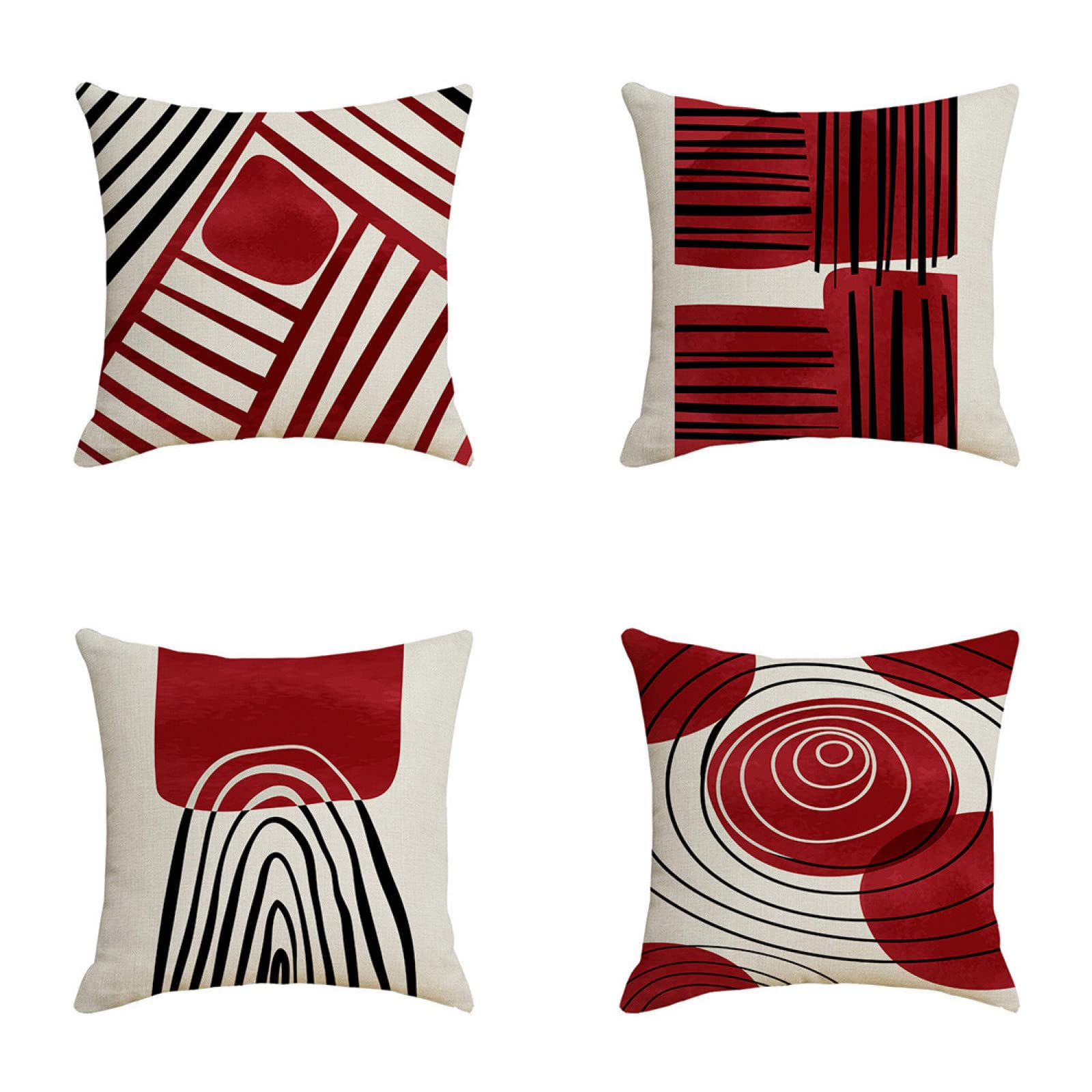 Taie d'oreiller 60x60cm lin lot de 4 pour rénover vos coussins usés