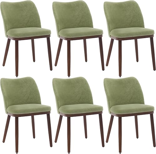 Miniatura 20 de Juego de 4 sillas de comedor tapizadas, patas de madera maciza, juego de 4 sillas de comedor modernas, sillas laterales de cocina de tela con fácil