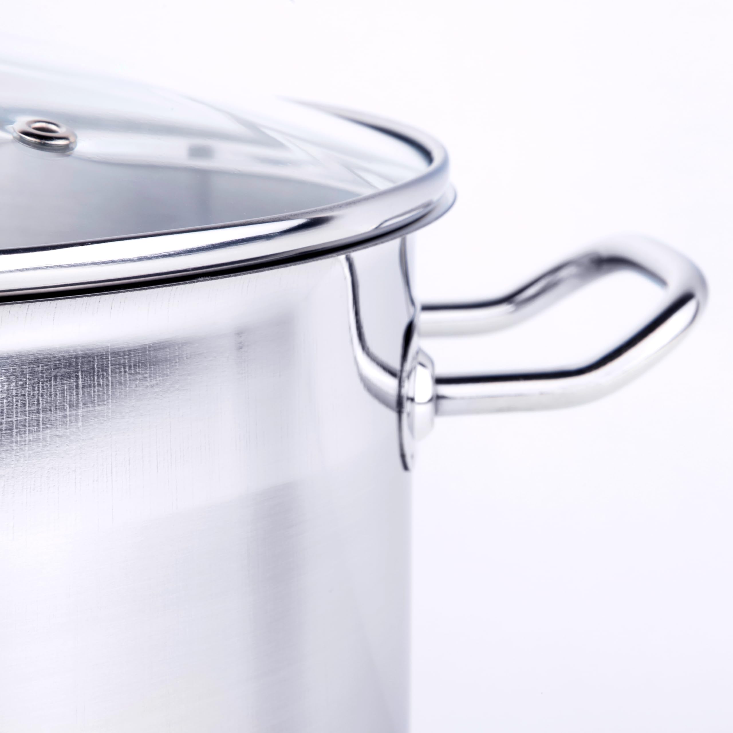 XL Profi Universalkochtopf Suppentopf Jumbotopf Ø 26x18cm, 10 Liter, ca. 2 kg, Silber - für alle Herdarten auch Induktion inkl. Glasdeckel