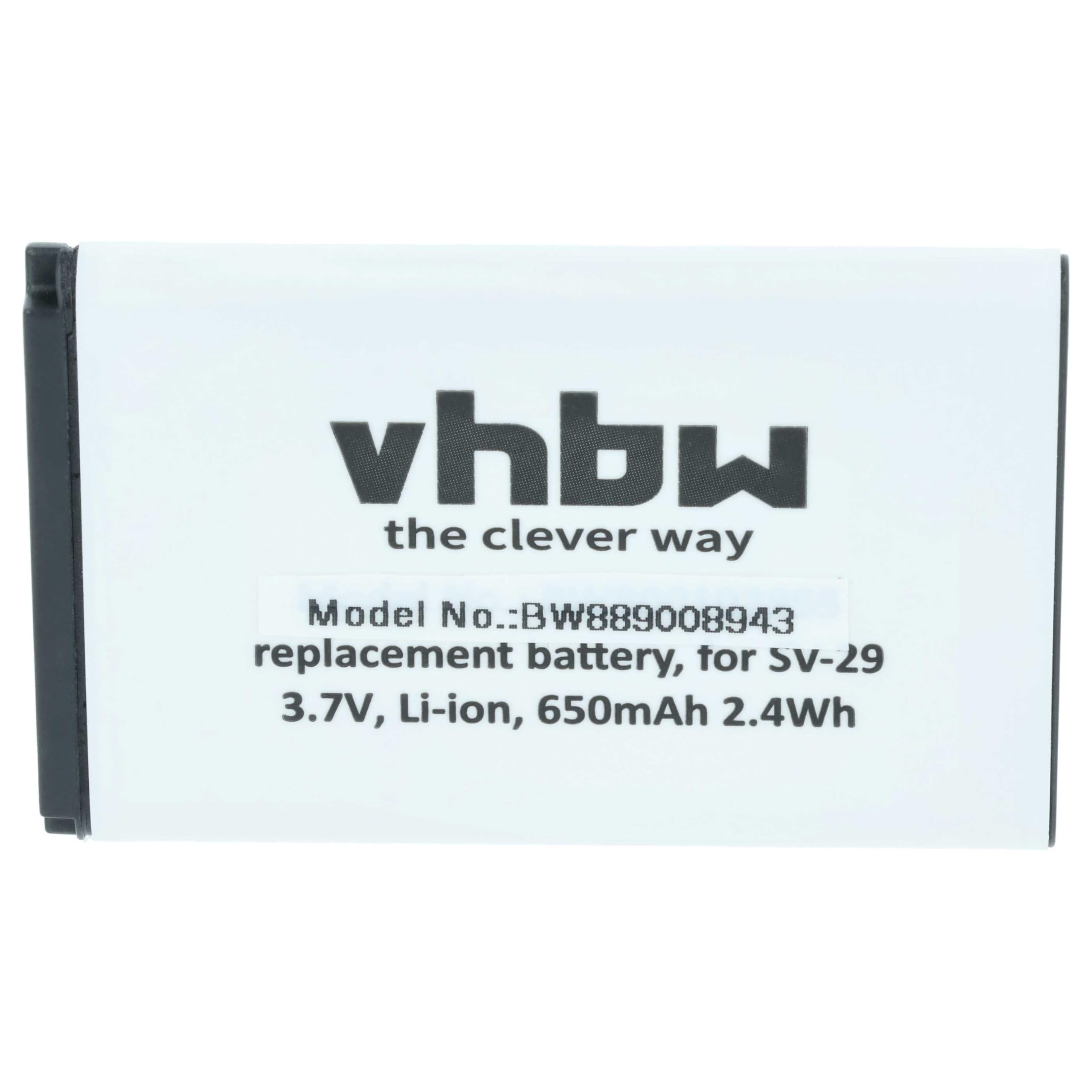 vhbw 10 x bateria kompatybilna z Aligator R5, D730, D830, A500i, A600, A350, A400, A290, A330 (650 mAh, 3,7 V, Li-Ion)