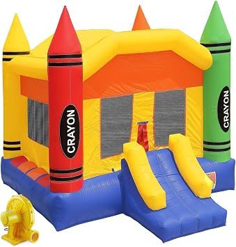 Commercial Grade Crayon Bounce House 100% PVC with Blower