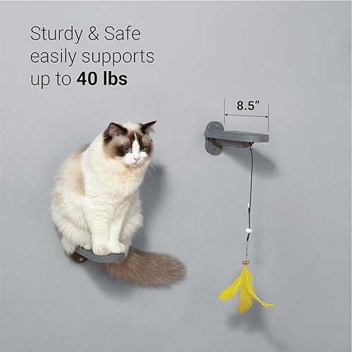 Miniatura 5 de SVD.PET Paquete de 2 escalones de pared para gatos, escaleras de escalada para gatos con almohadilla de fieltro reemplazable, estantes de escalada