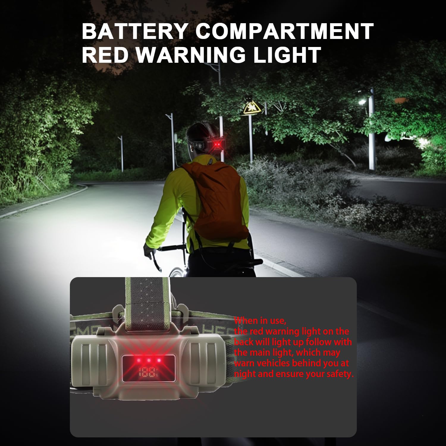 Lampe Frontale LED Ultra Puissante 90000 Lumens, Lampe Frontale Rechargeable avec 4 Modes et Avertissement Rouge, 5000mAh USB-C Lampe Torche Léger Étanche pour Camping Randonnée Pêche
