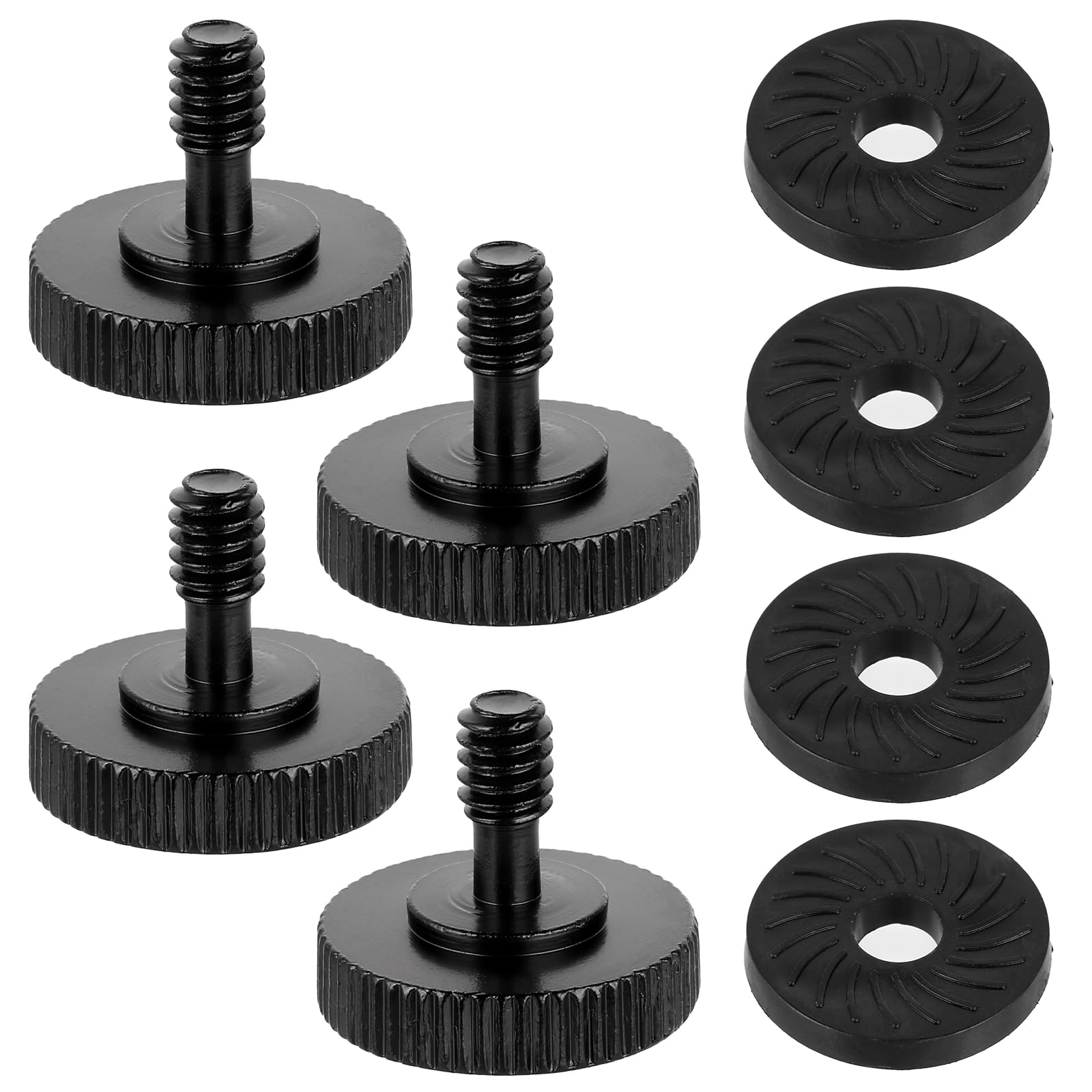 KALIONE 4 Pack Thumb Screw Camera Quick Release Adapter with Rubber Pads, 1/4 Male to 1/4 Female Tripod Screw, Thumbscrew for Camera Mounting Plate