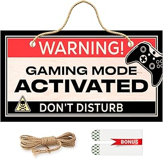 Gamer Sign as Gaming Accessories for Room - Gaming Door Sign Boys Gaming Bedroom - Gaming Sign Gamer Gifts - Funny Gaming Gifts as Gaming Signs for Bedroom - Gaming Bedroom Accessories