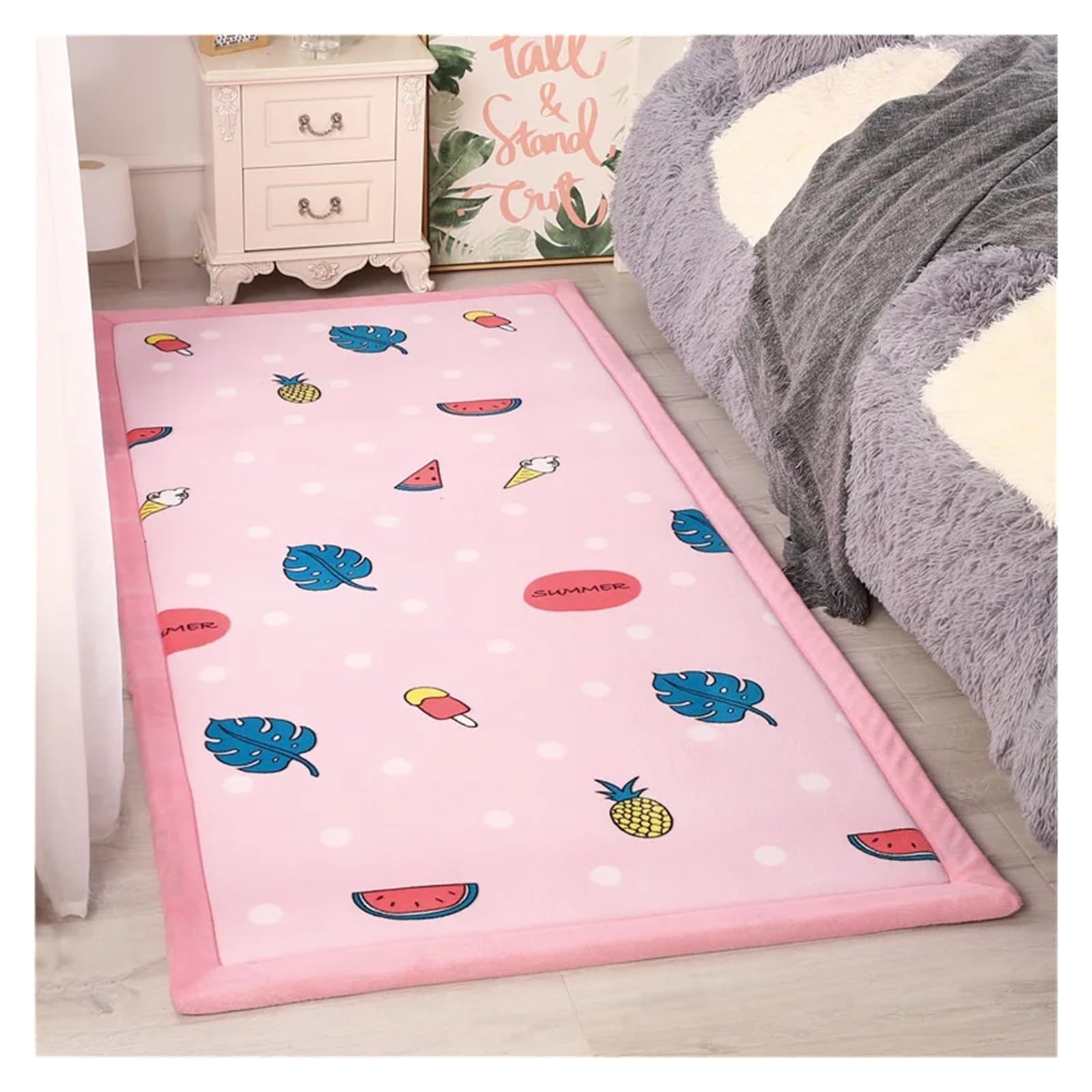 Tapis en molleton de corail épais 120x200cm antidérapant et moelleux pour salon