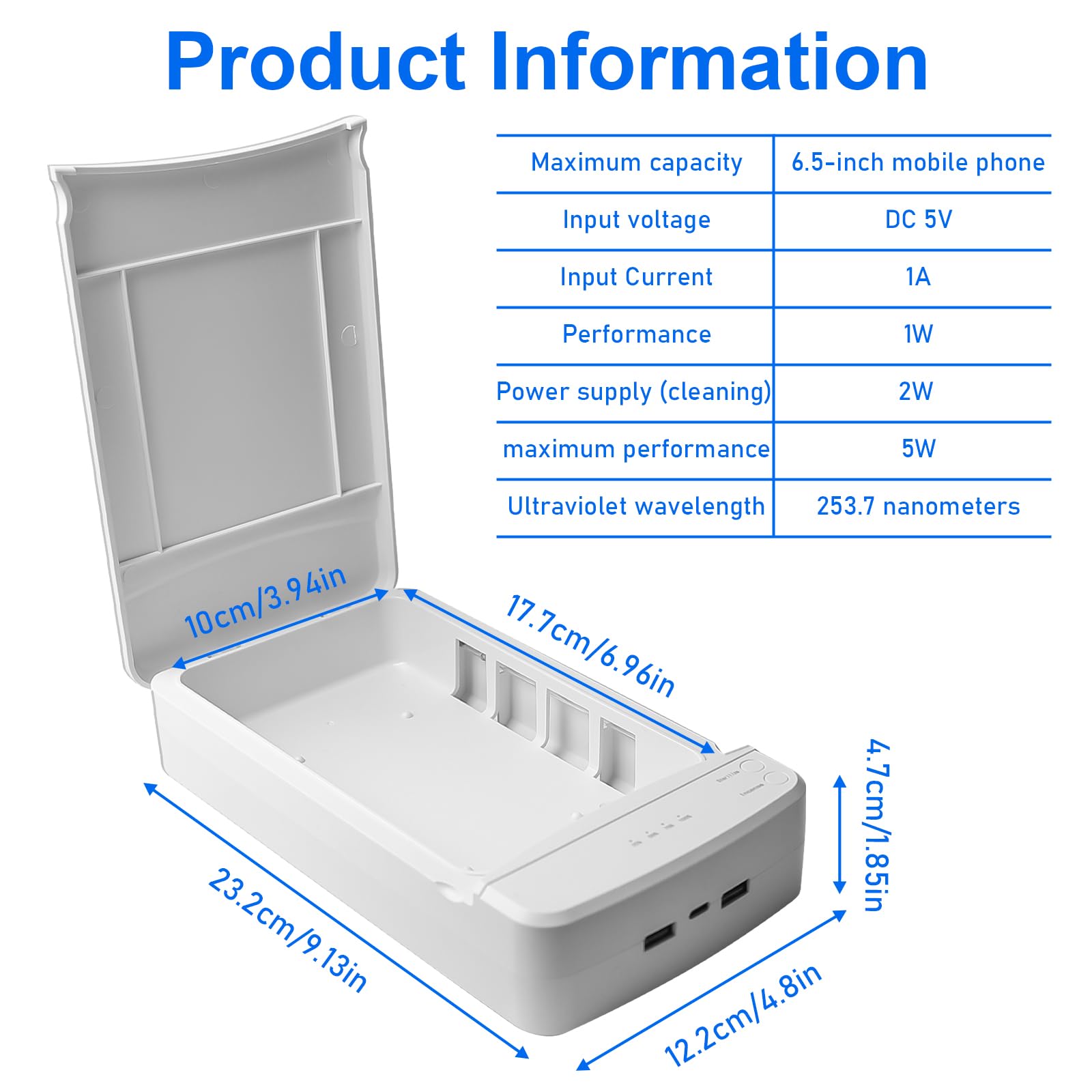 Sterilizzatore portatile per lampada UV a doppio strato - Scatola professionale per unghie UV - Dispositivo di disinfezione a LED - Dispositivo di disinfezione per saloni di manicure