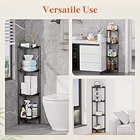 Vista 8 de Lifewit Floor Standing Shower Caddy Corner, 4 Tier Plastic Shower Stand Rack with Adjustable Feet and Hooks, Rustproof Bathroom Shelf Organizer