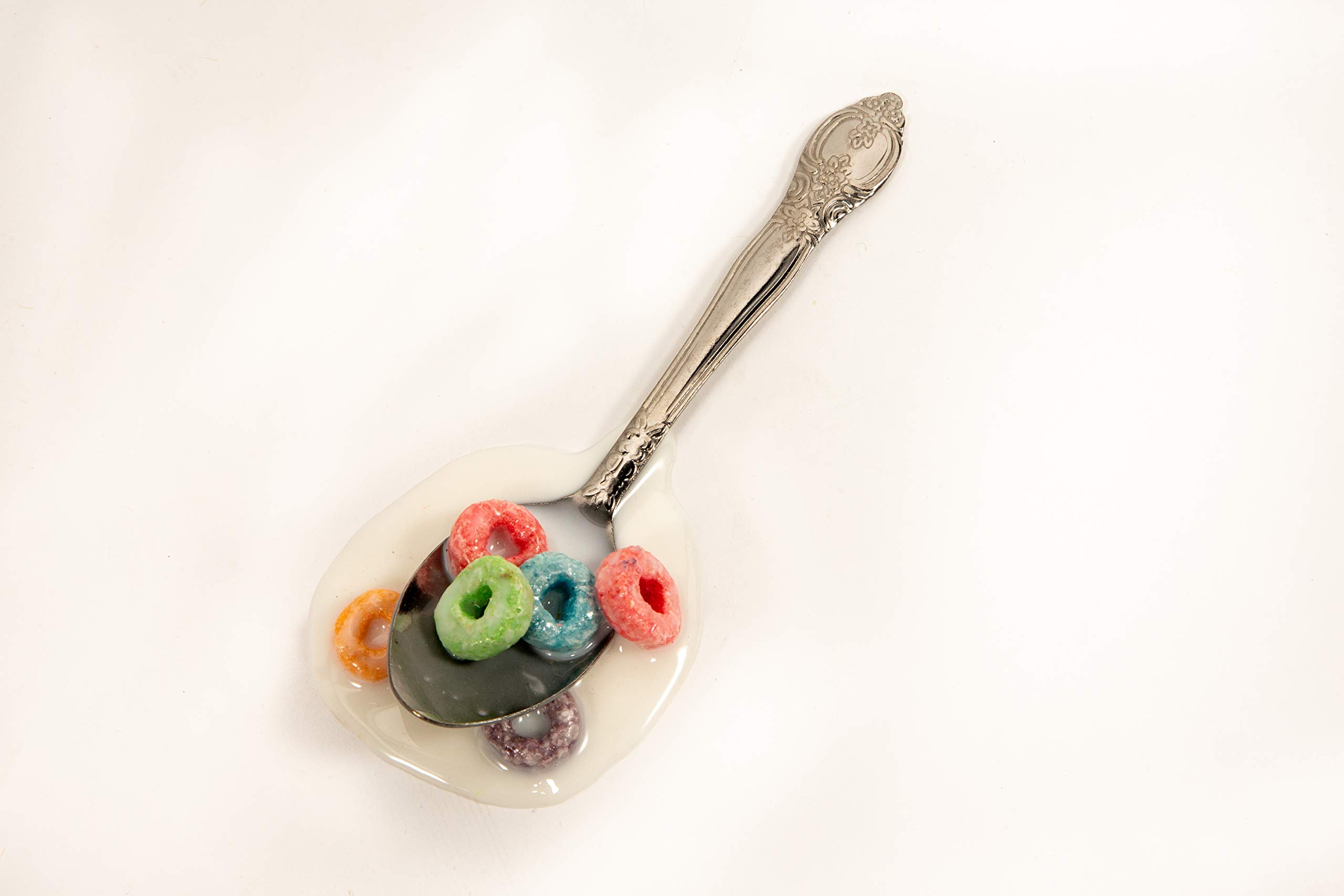 Just Dough It Fake Spoon with Fruit Loops and Milk