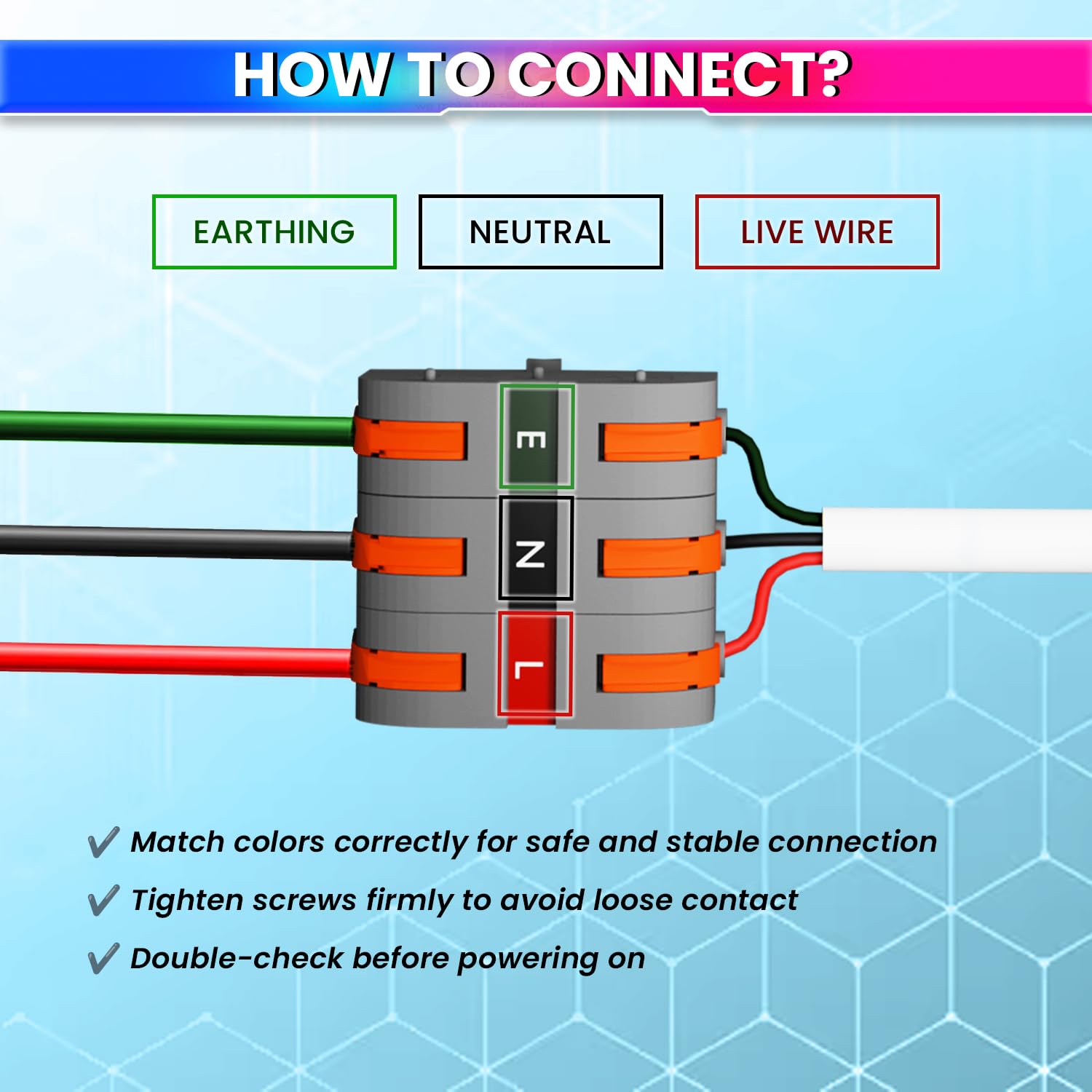 amiciCare Secure Connect Plug Top with Color Coded Wire Connector| Safe Alternative to Bare-Wire Connection | Ideal for Power Tools and On-Site Interior Projects (6Amp, 230 VAC) 2