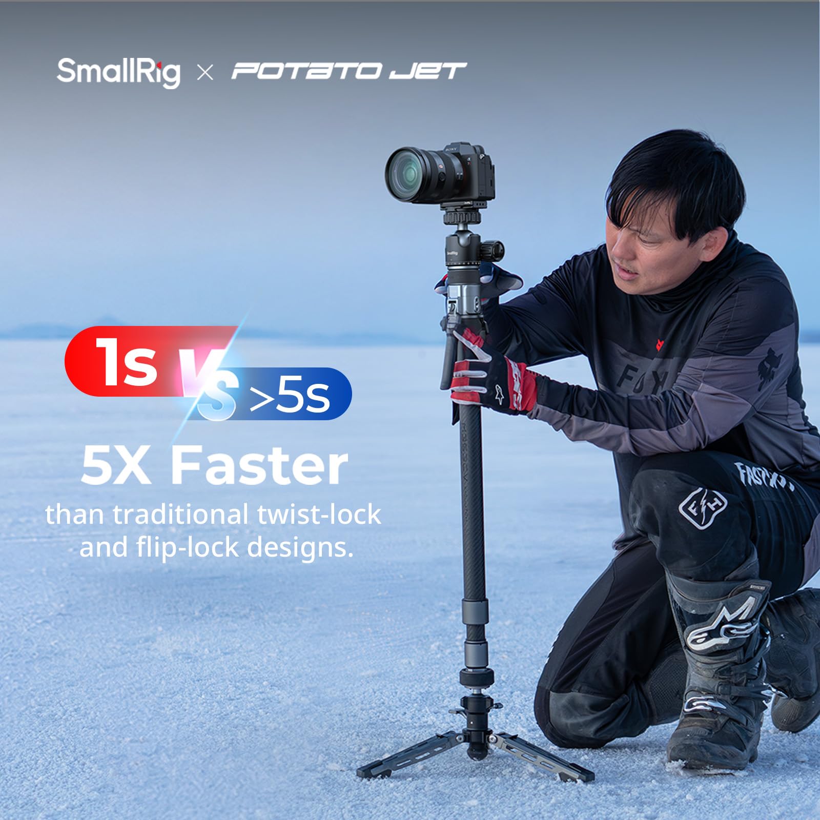SMALLRIG x Potato Jet TRIBEX Pro 67" Monopie de Fibra de Carbono for cámara
