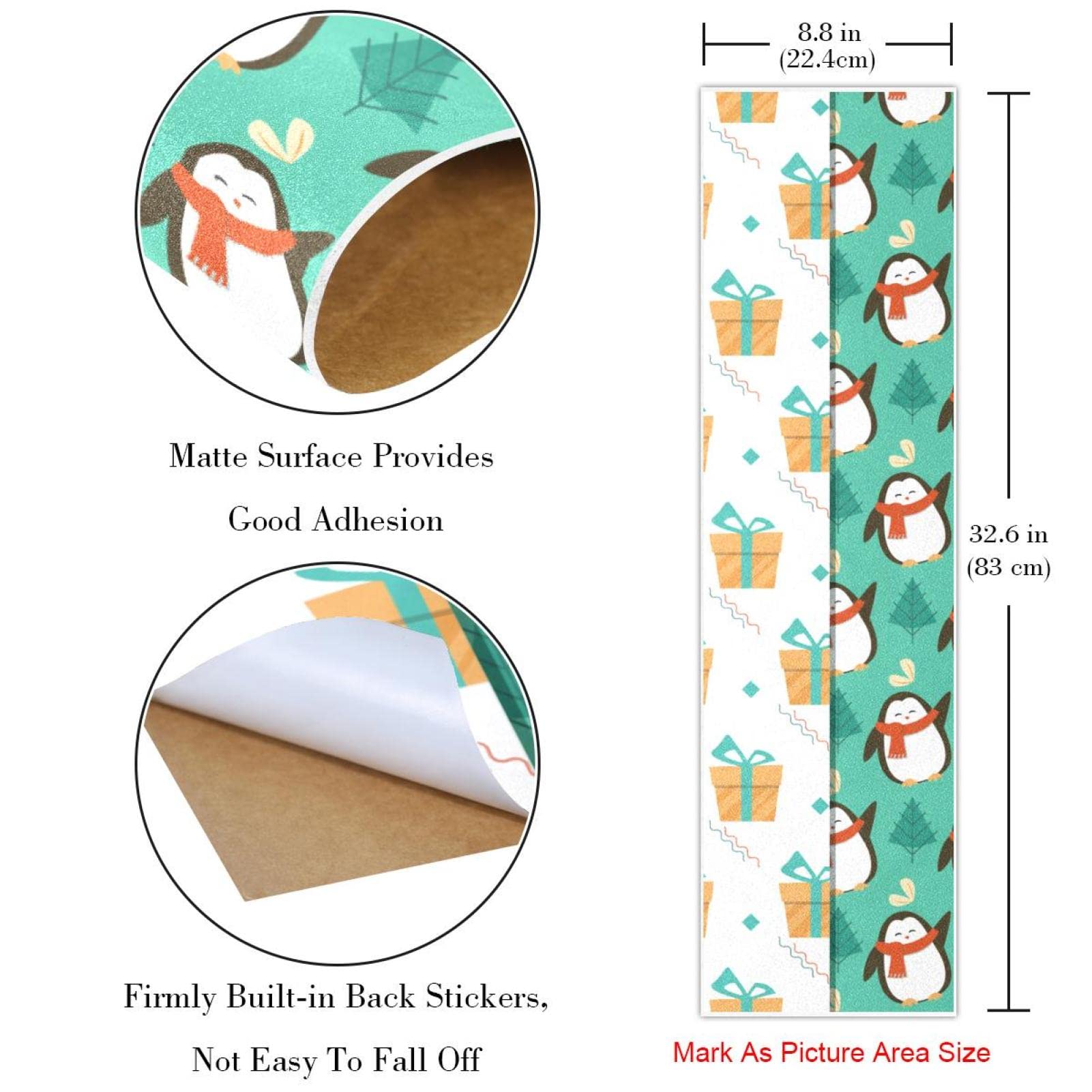 Winter Pattern Collection Lot de 2 feuilles de papier abrasif pour planche de skateboard et longboard