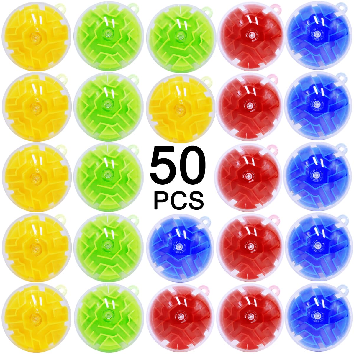 50 Pack 3D Puzzle Ball Brain Games Toy, Mini Puzzle Ball Games for Kids Ages 6 7 8-10 Boys Girls Adults, Brain Teaser Fidget Toys, Magic 3D Maze Ball