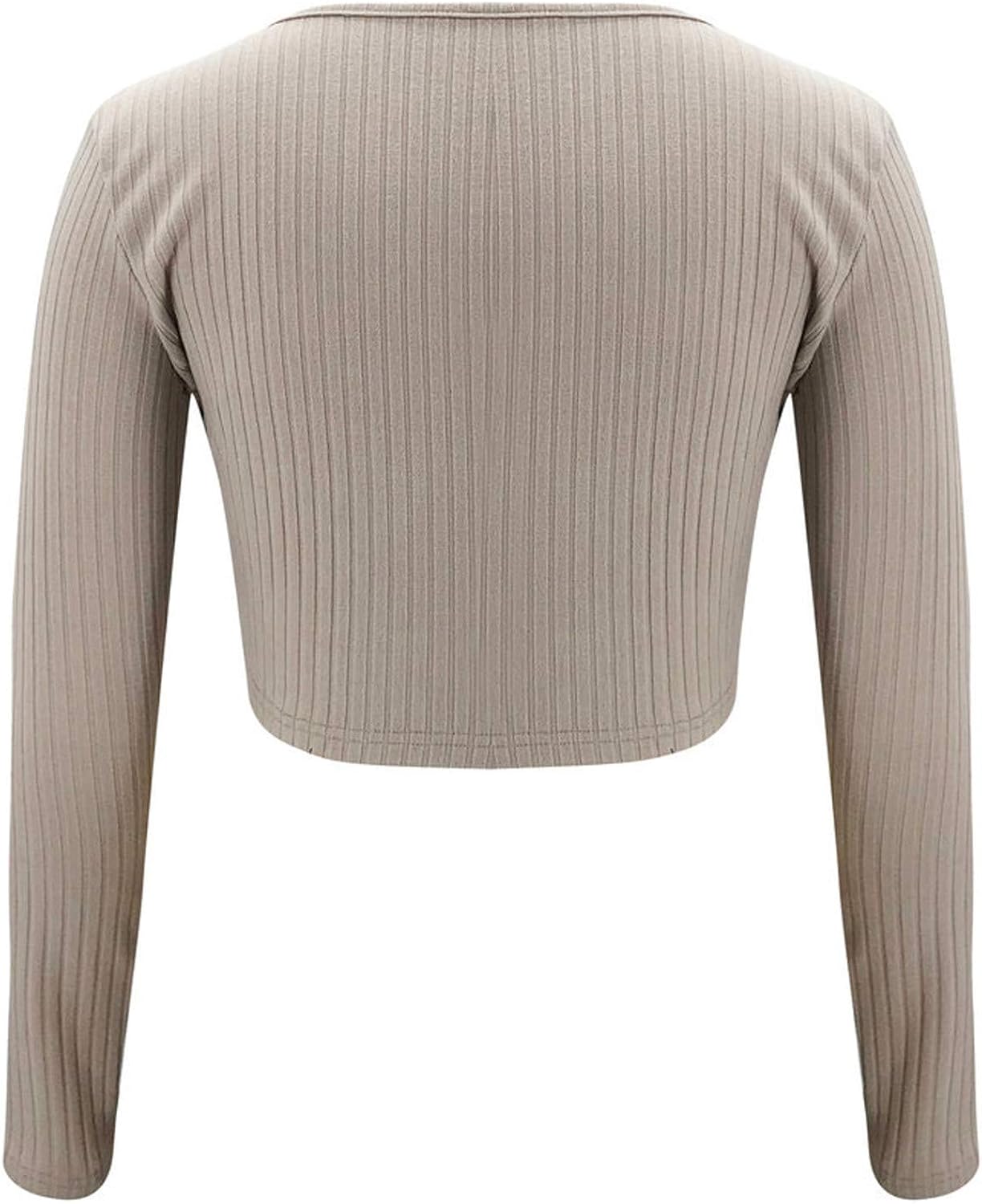 Y2k Crops Cozy U-Neck Button Down Pullovers Ladys Polyester Solid Color Winter Tops Office Softest Long-Sleeved : Sports & Outdoors