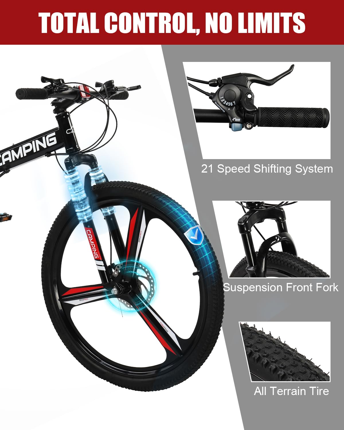 マウンテンバイク 自転車 26インチ MTB ディスクブレーキ 折りたたみ Amazon | Ktaxon 折りたたみ式マウンテンバイク 26インチバイク 21