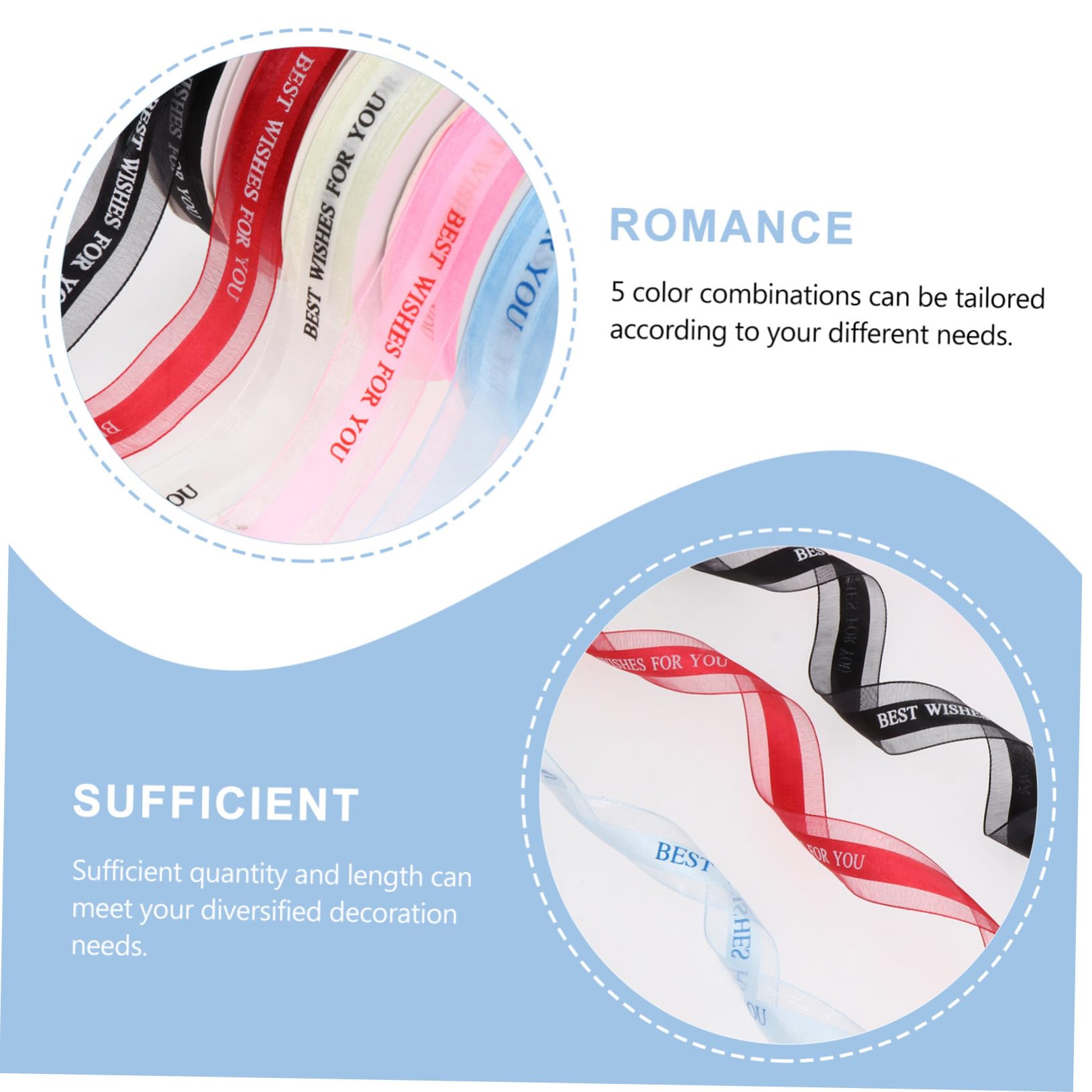 Garneck Satinband 2,5cm Breit 50 Meter lang 5 Rollen Dekoratives Geschenkband für Festliche Hochzeit und Verpackungsdekorationen Vielseitiges Selbstgemacht Band