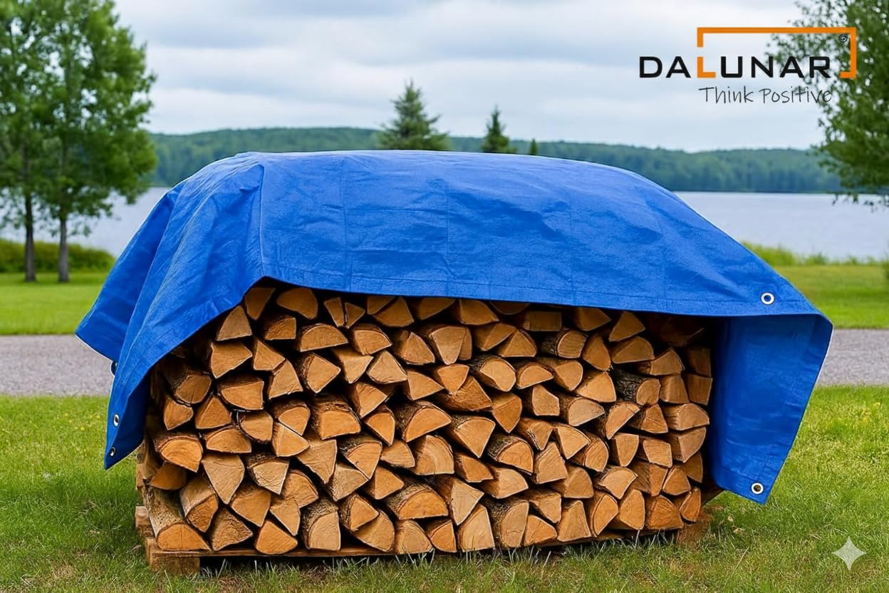 DALUNAR Waterproof Tarpaulin Sheet 9x12 fit 180 GSM, HDPE UV Treated, Heavy Duty, Multipurpose Cover for Sun, Rain & Roof Protection — Amazon image 4