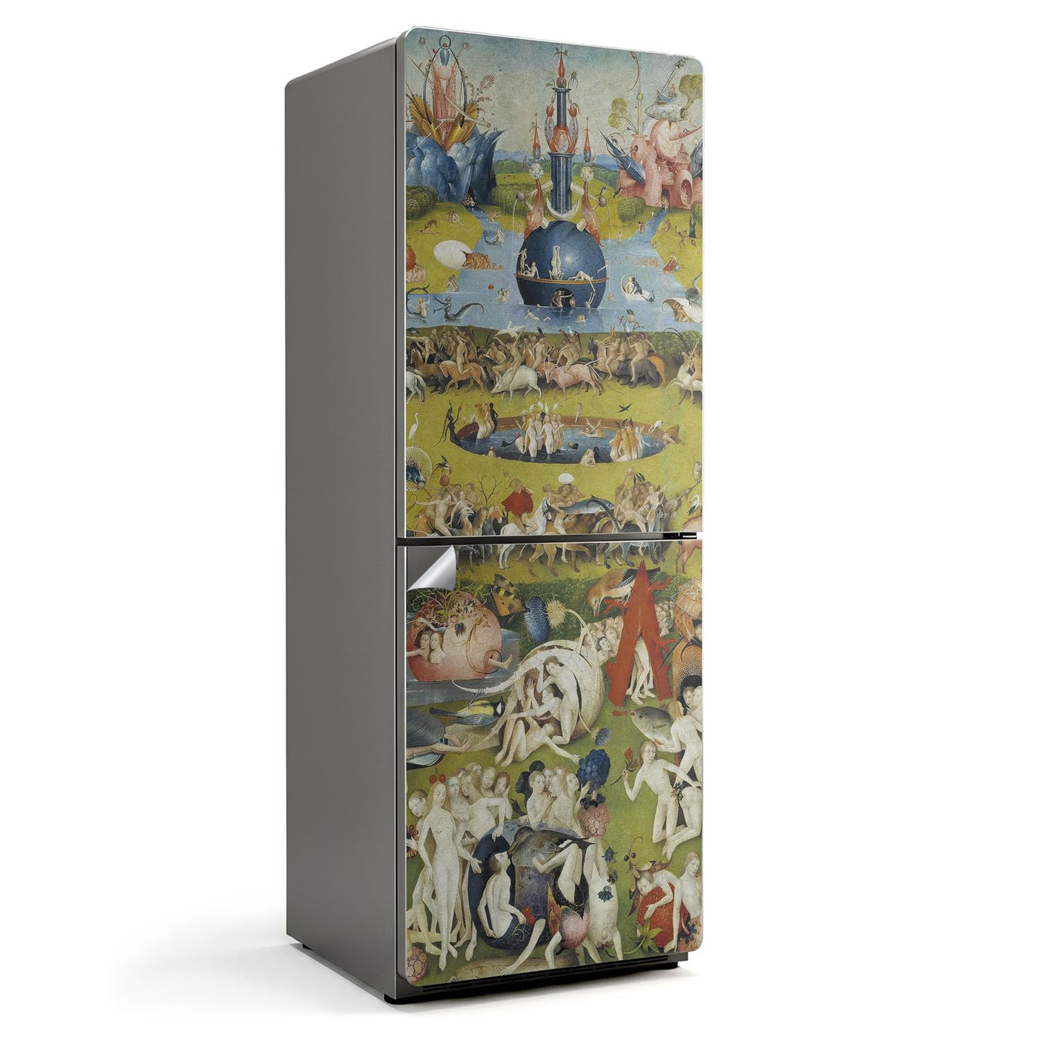 Vinilo para nevera El jardín de las delicias de El Bosco adhesivo decorativo de 70x190 cm