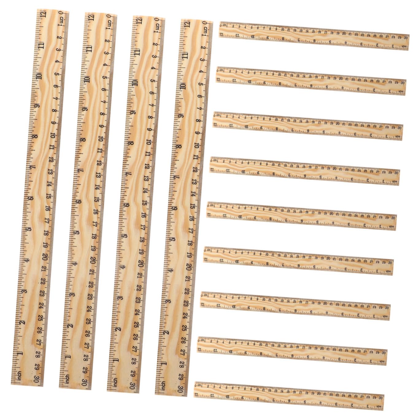 HOMSFOU 26stücke Holzlineal aus Bambus Schneiderlineal für Näharbeiten Diy-maßstab für Hobby- Praktisches Lineal zum Abmessen