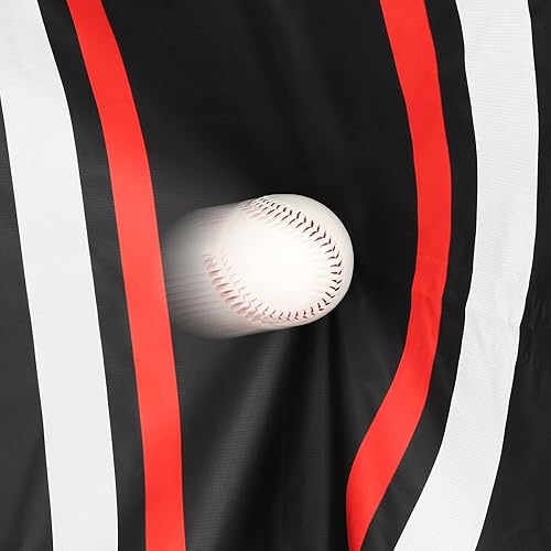 Miniatura 5 de Respaldo de vinilo de 4 x 6 pies, respaldo de béisbol, jaula de bateo con zona de ataque e imagen de receptor para béisbol, sóftbol y protector de