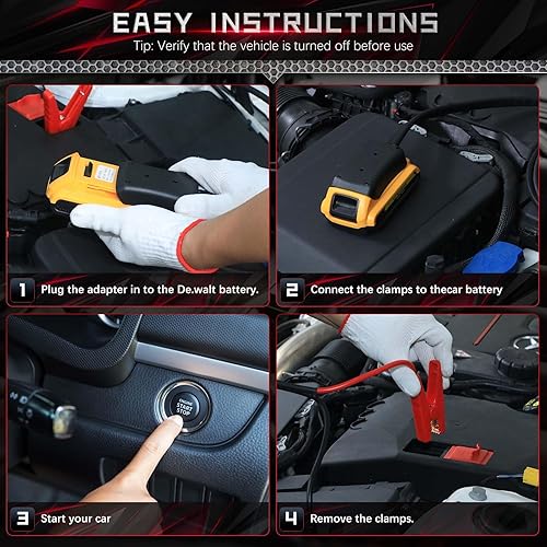 Miniatura 7 de Beaspire Adaptador de cables de puente compatible con batería De.Walt de 18 V20 V, (5.9 pies x 8 AWG), batería portátil, cable de refuerzo