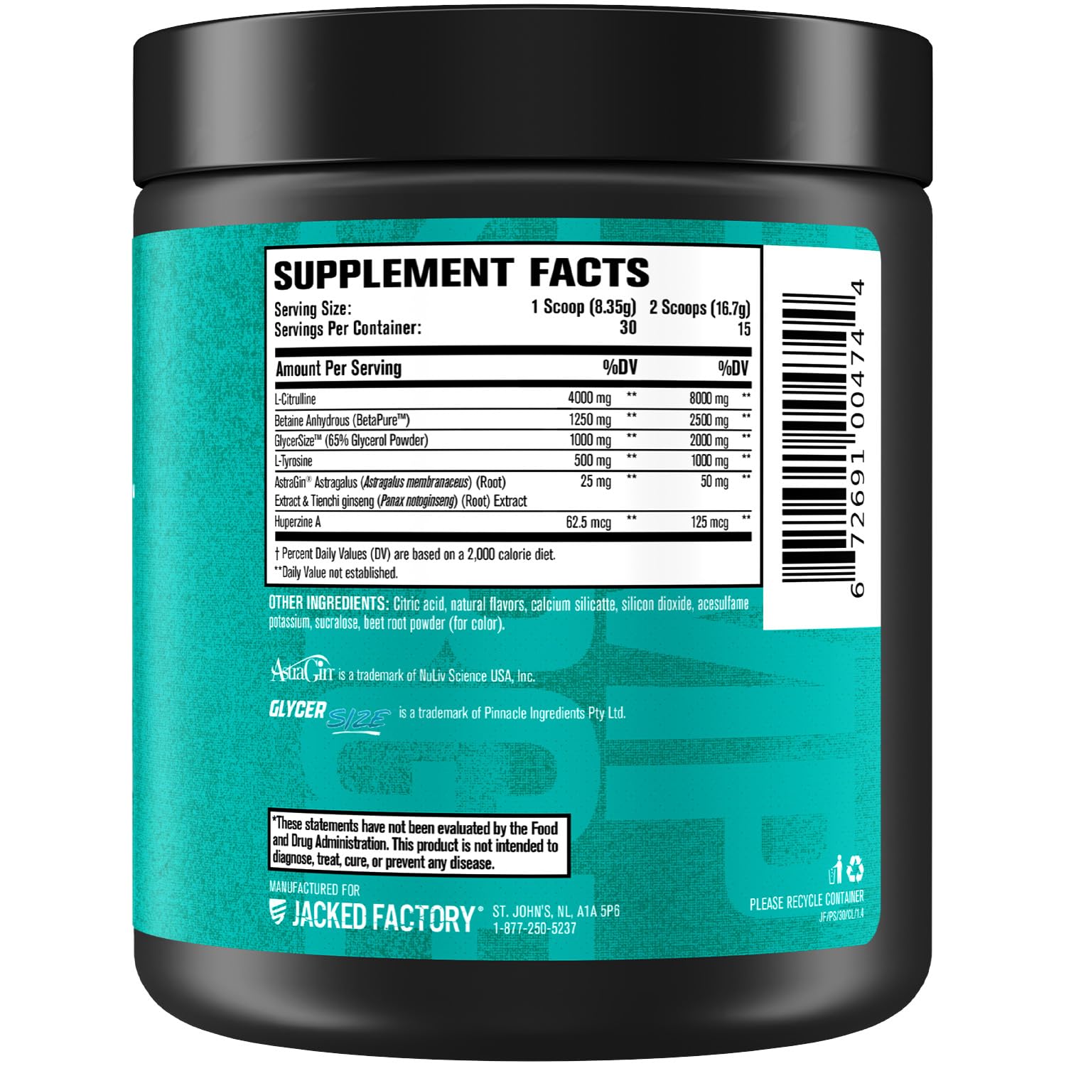 Jacked Factory Pumpsurge Caffeine Free Pre Workout for Men & Women - Nootropic Booster & Stim Free Pre Workout - Intense Pumps, Enhanced Focus - 30 Servings, Cherry Limeade 8.83oz — Amazon image 9