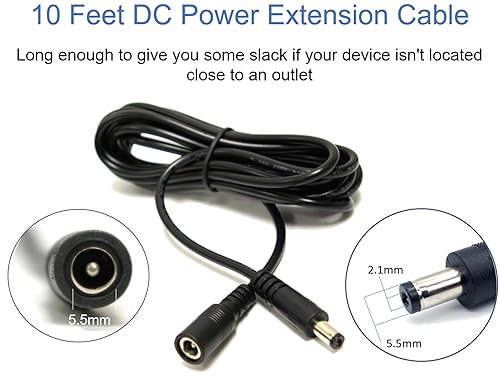 Miniatura 3 de 20AWG 10ft DC Power Extension Cable Cord for 12V AC DC Power Supply Adapter, CCTV Security Camera, DVR, NVR, LED Light Strips, 12V Home Appliances