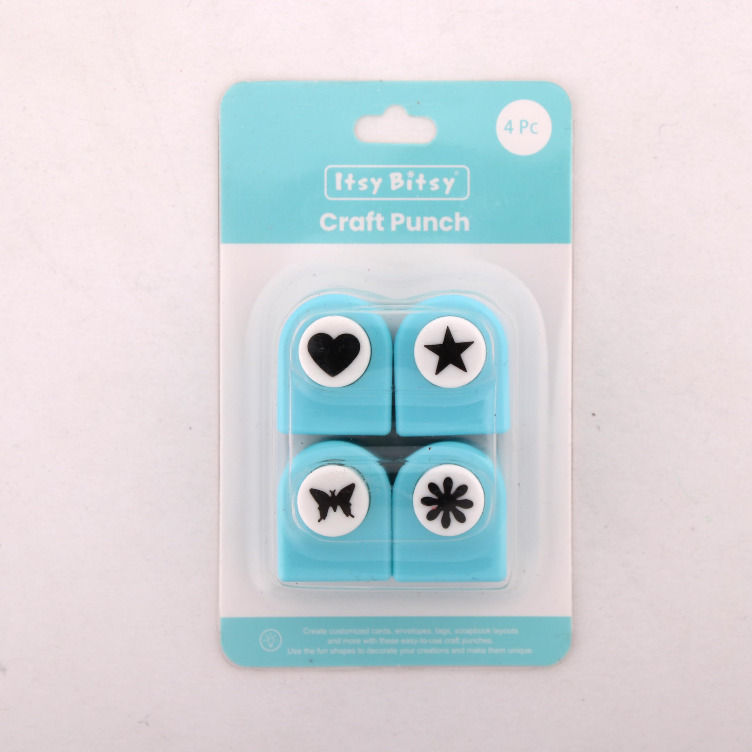 Itsy Bitsy Craft Punch 4 different Designs Blister Pack for Card Making Scrapbooking Journals Albums DIY Projects Easy Precise Paper Cutting 1.5inch Shapes 4pcs-image-4