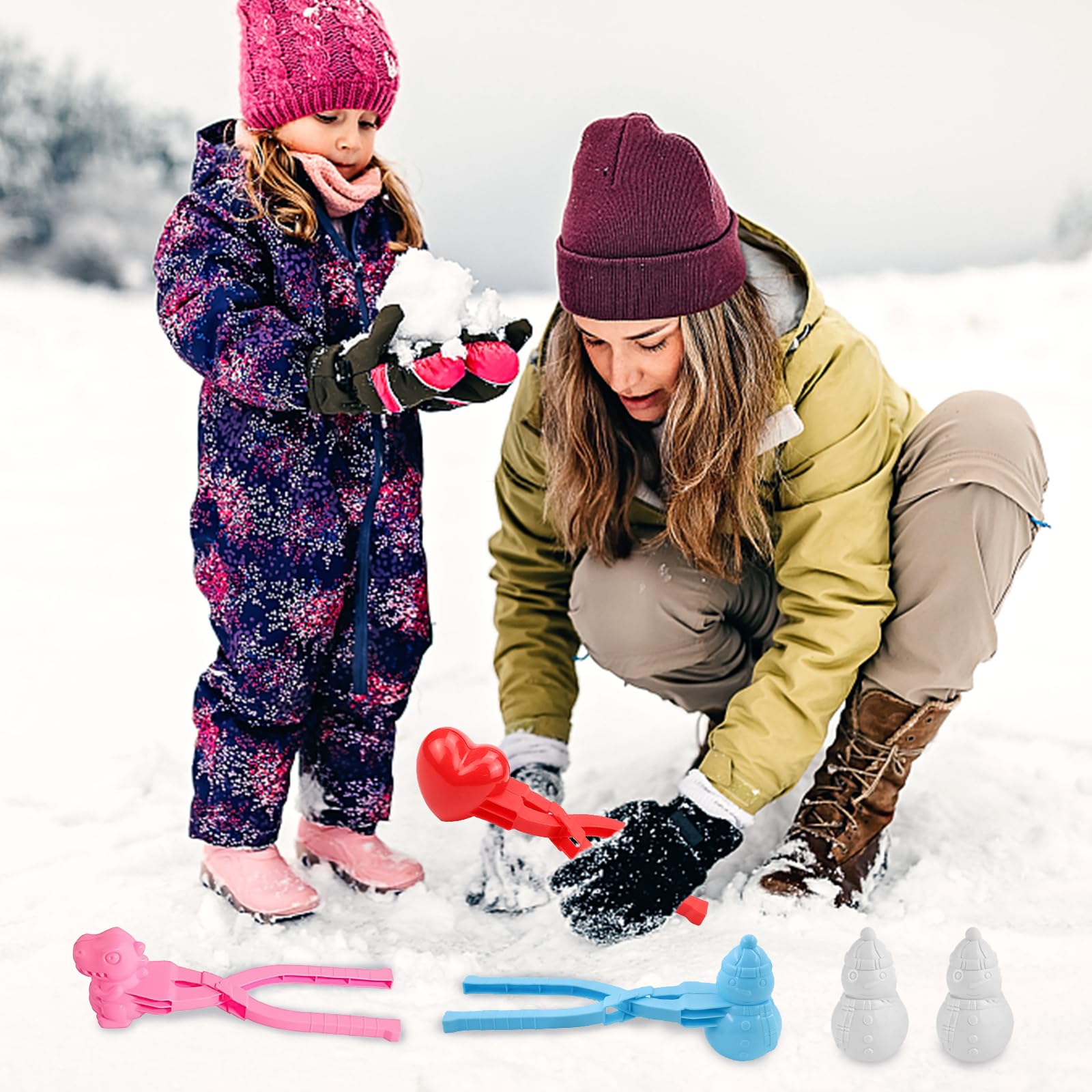 Lot De 5 Moules à Boules De Neige – Formes Variées – Jouet Hiver Enfant – Parfait Pour Neige & Sable Humide