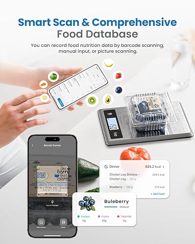 Miniatura 7 de RENPHO Báscula para peso corporal, báscula digital de alimentos RENPHO con calculadora nutricional