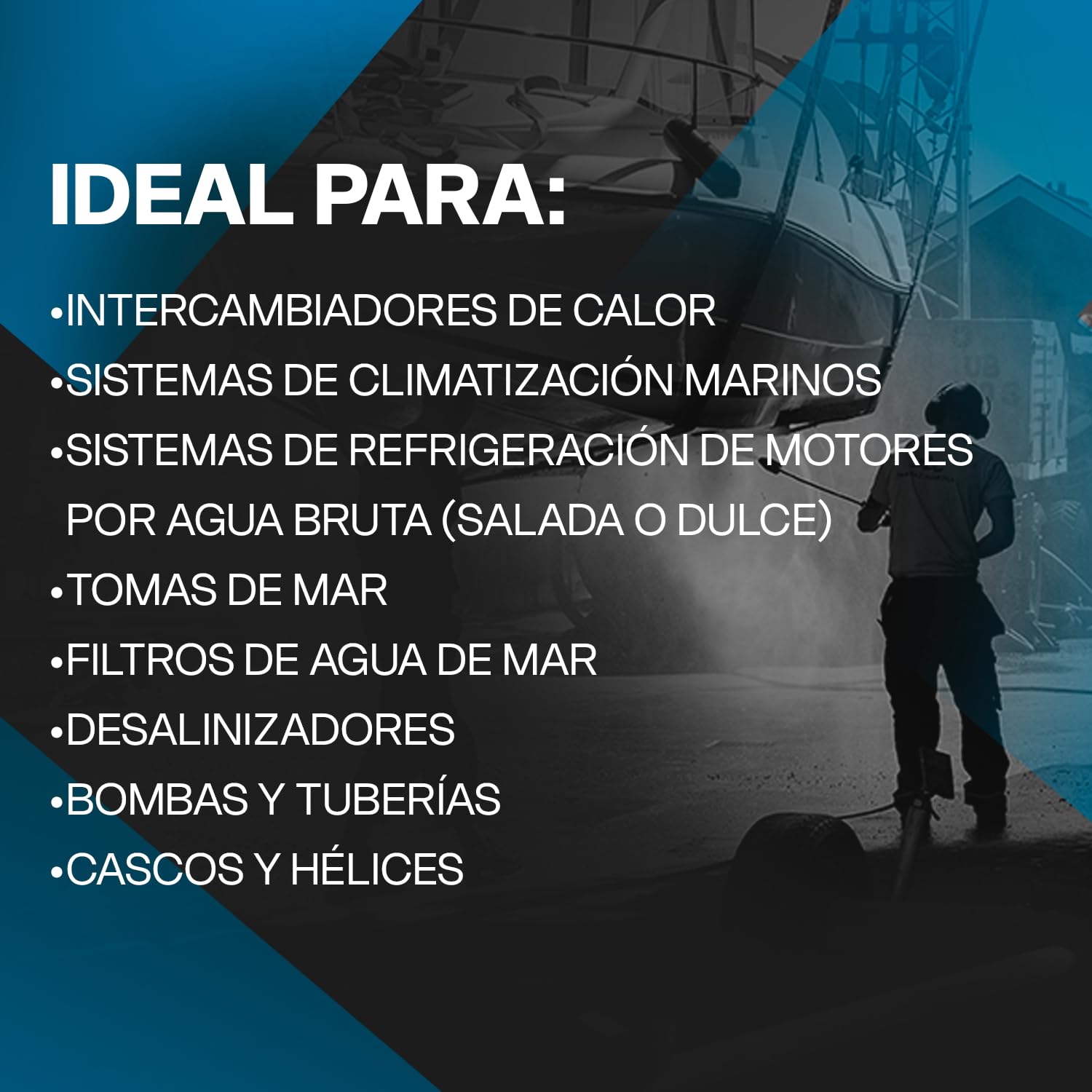 ERRECOM SEA 1100 Descalcificador Marino Concentrado – Elimina Incrustaciones Marinas, Cal, Algas y Mejillones Cebra de Intercambiadores de Calor, Motores Marinos, Tomas de Mar, Bombas y Cascos, 5 L | Desincrustante para eliminar los círculos