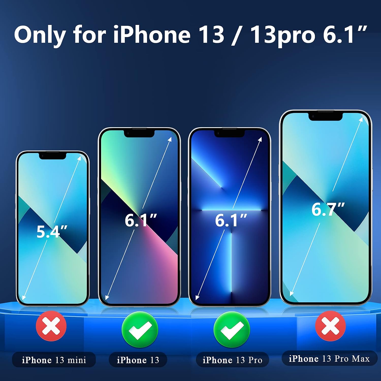 xiwxi for iPhone 13 Pro/iPhone 13 Screen Protector [6.1 inch],[Ultra Strong Tempered Glass] [9H Anti-Scratch Durable] [HD Film]-[2 Pack] Transparent
