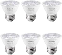 DiCUNO E27 LED Izzó 6W, Meleg Fehér 2700K, 500lm, 60° Szögű MR16 Spotlámpa, 50W Halogén Helyettesítő, PAR16 Rövid Spot, CRI90, Villódzásment 1