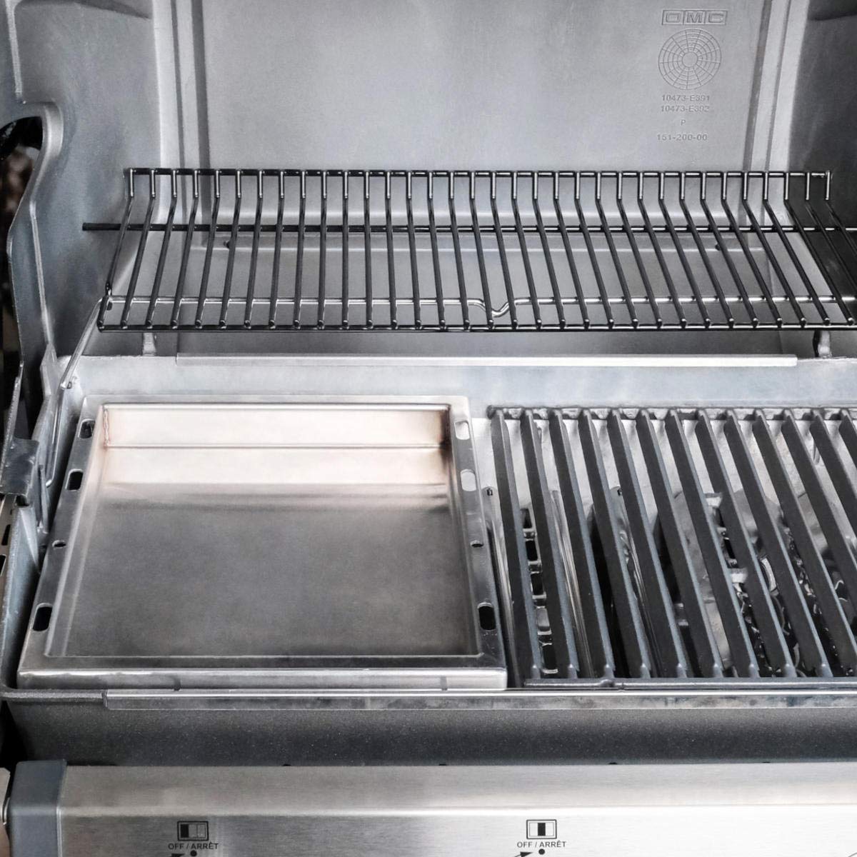 SANTOS einsetzbare Grillpfanne/Einsatzpfanne - Edelstahl Plancha - 30,8x38,3x4cm - Broil King Signet 320/340/390 - Paella, Bratkartoffeln, Reibekuchen