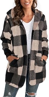 Yanekop Womens Oversized Sherpa Jacket Long Cardigan Sweaters | Comfy Cozy, Fuzzy Fleece, Plus Size Fall Jackets, Christmas Long Sweater Coat, Warm Winter Coats with Pockets