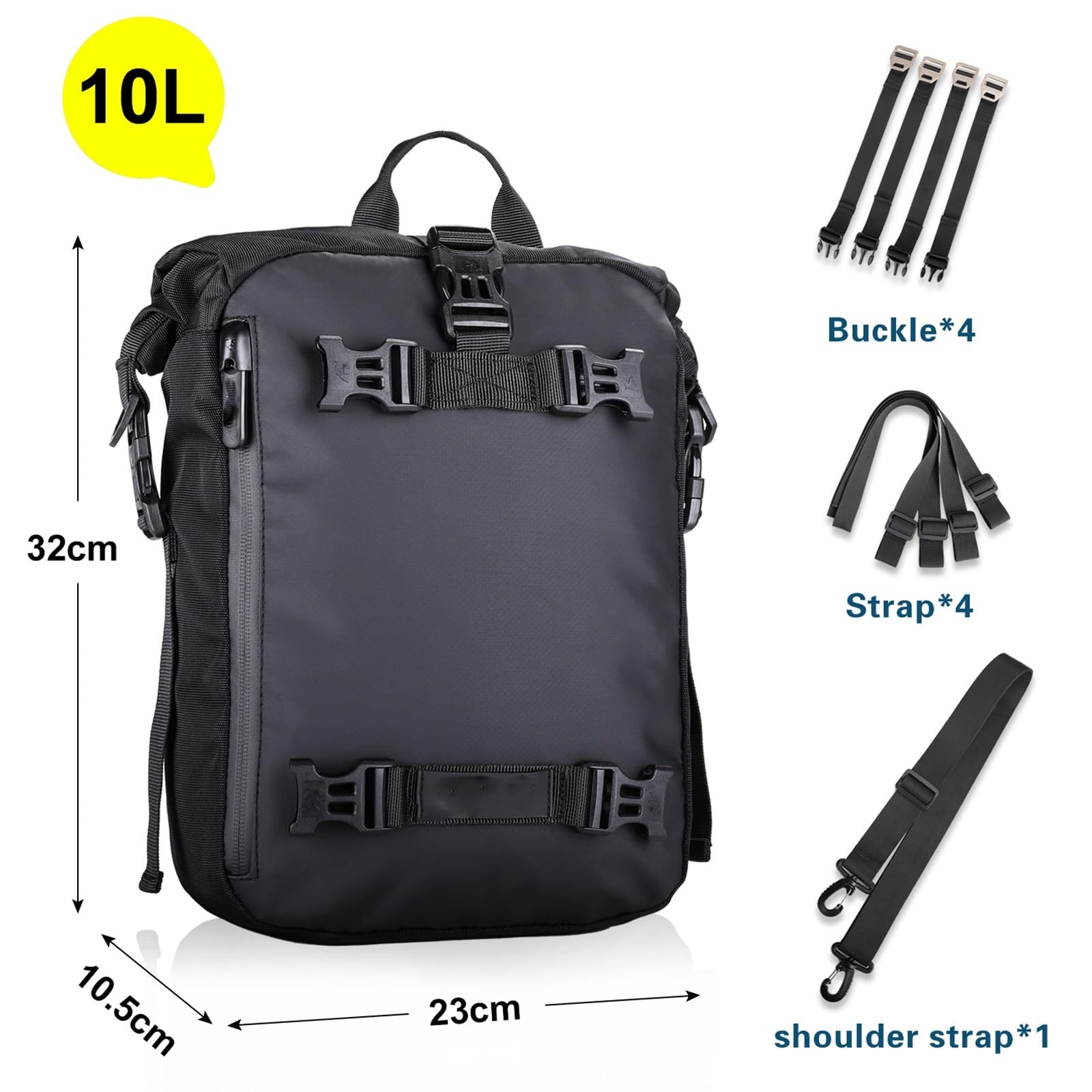 Bolsa Multifuncional Bolsa De Tanque para Motocicleta con Base Universal, 10L, Interna, Impermeable, para Conducción Al Aire Libre, Bolsas Viaje