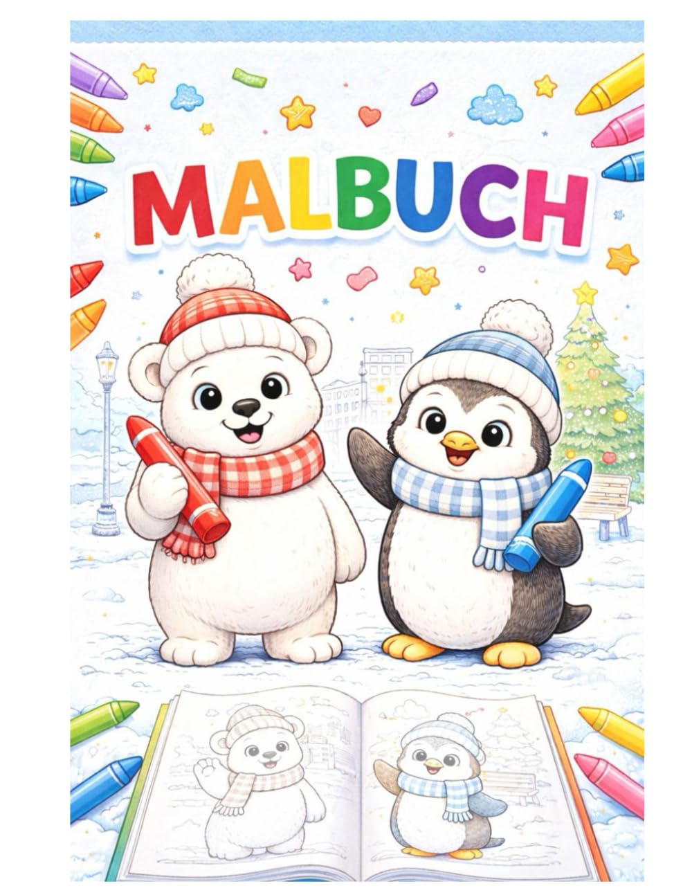Weihnachts-Malbuch mit Tieren