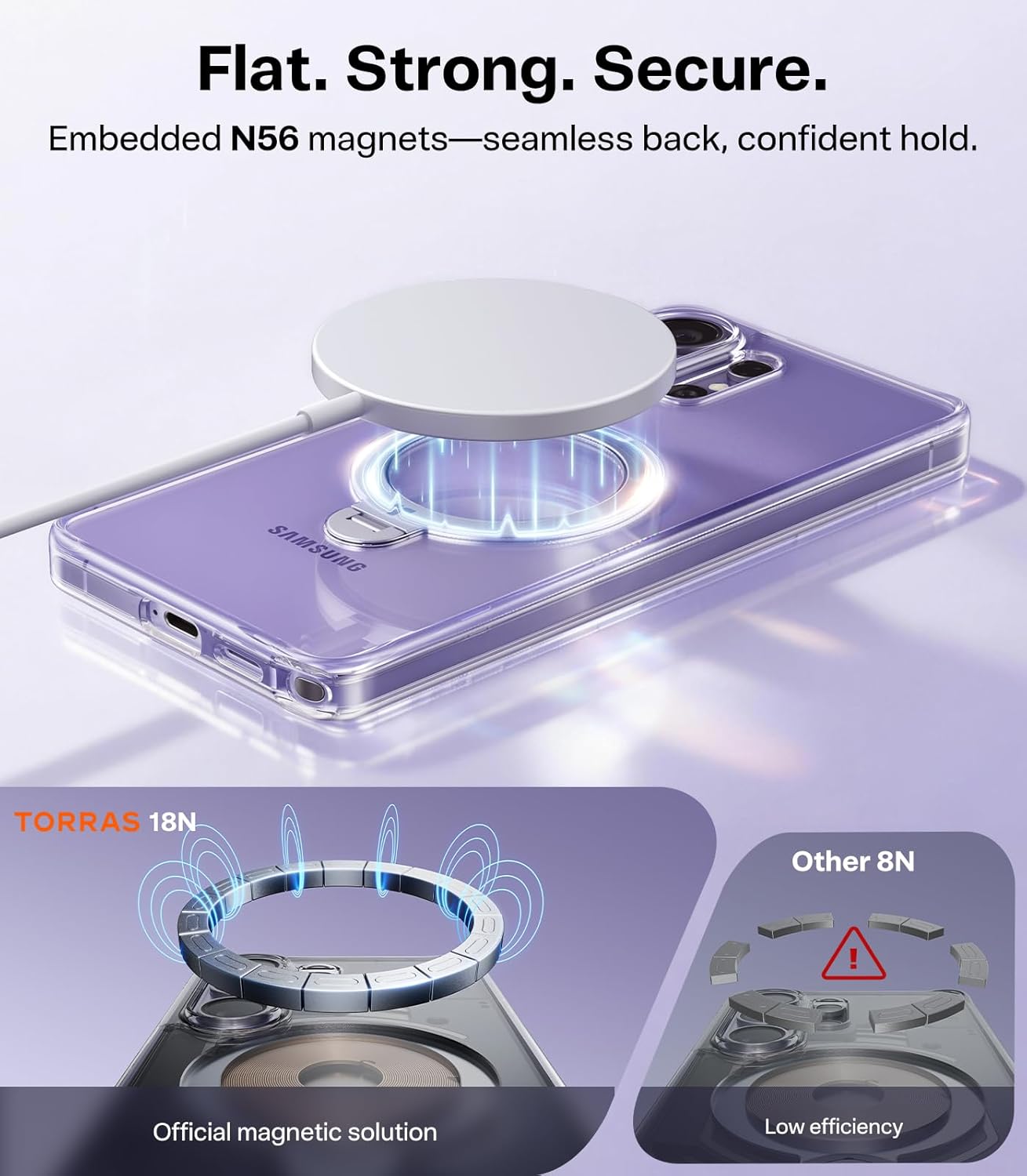 TORRAS Q3 Spin for Samsung Galaxy S26 Ultra Case with Kickstand, Compatible with Magsafe, Slim Hard PC Protective S26 Ultra Clear Case with 360 Magnetic Stand, Transparent Clear