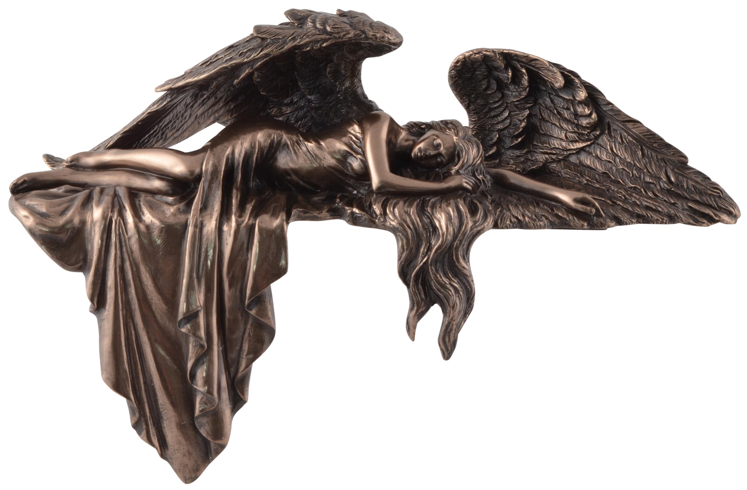 Veronese Guardian Angel as Edge Lying - Made of Artificial Stone Bronzed by Hand