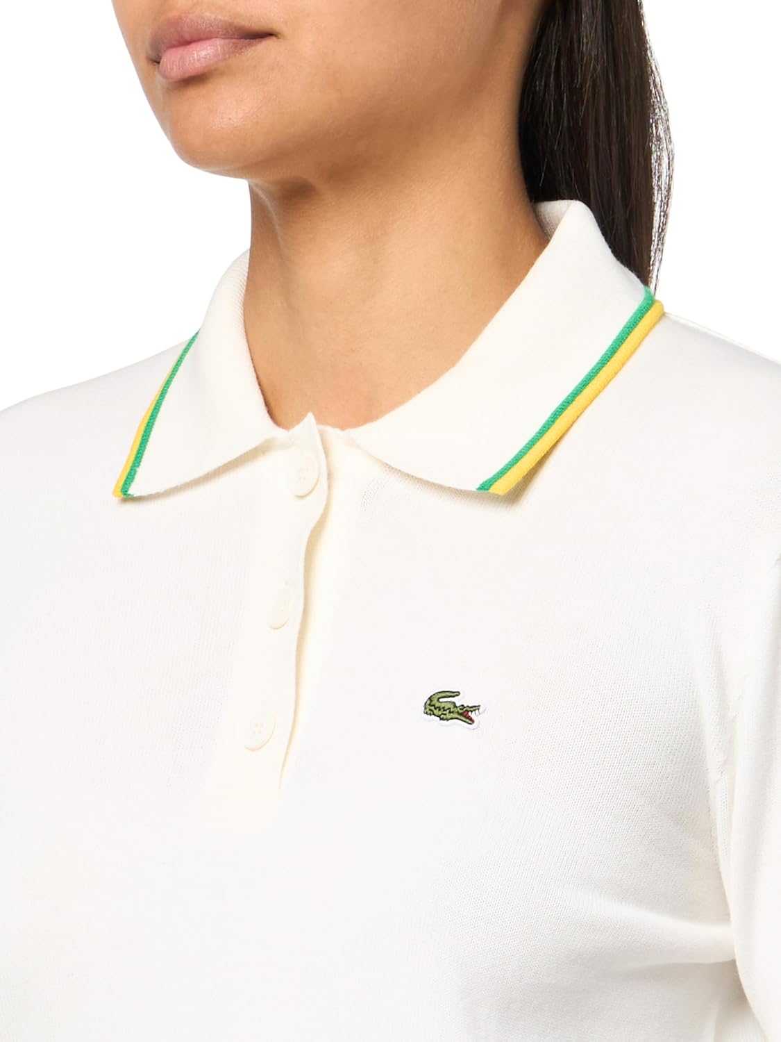 Lacoste Women's Cropped 3D Seamless Stretch Cotton Polo Shirt - Image 3